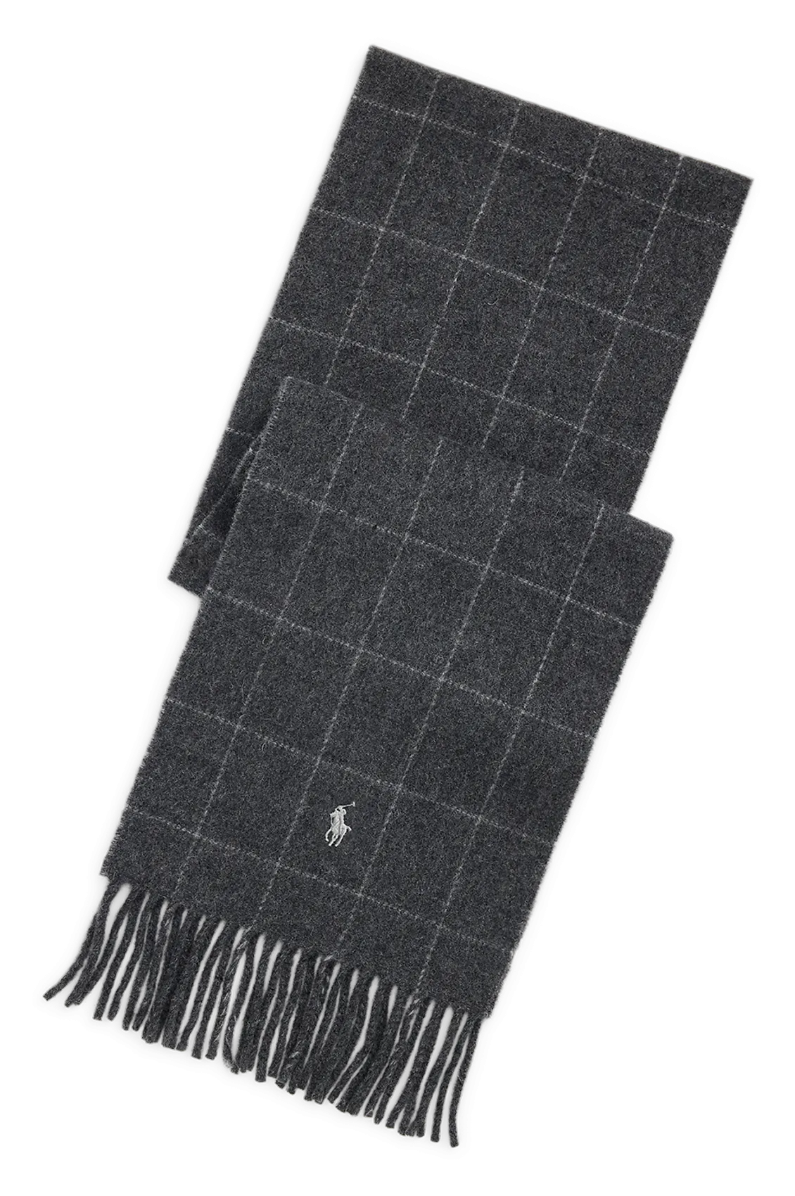 Echarpe à carreaux en laine Gris