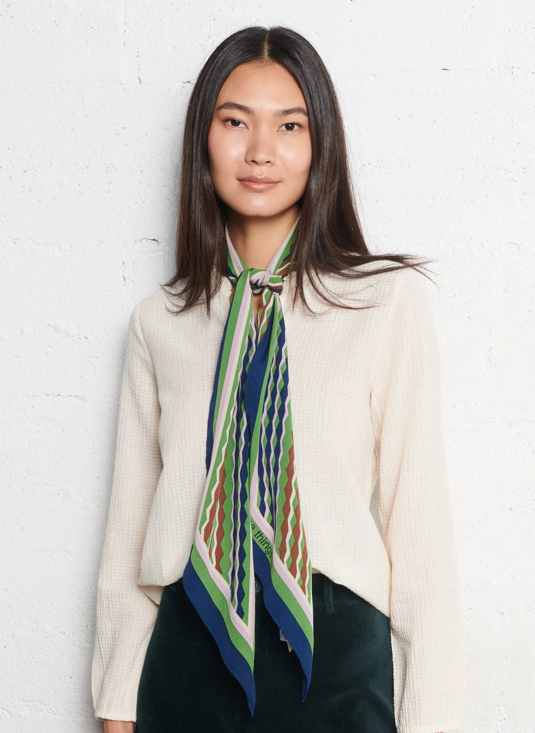 Foulard imprimé géométrique Vert