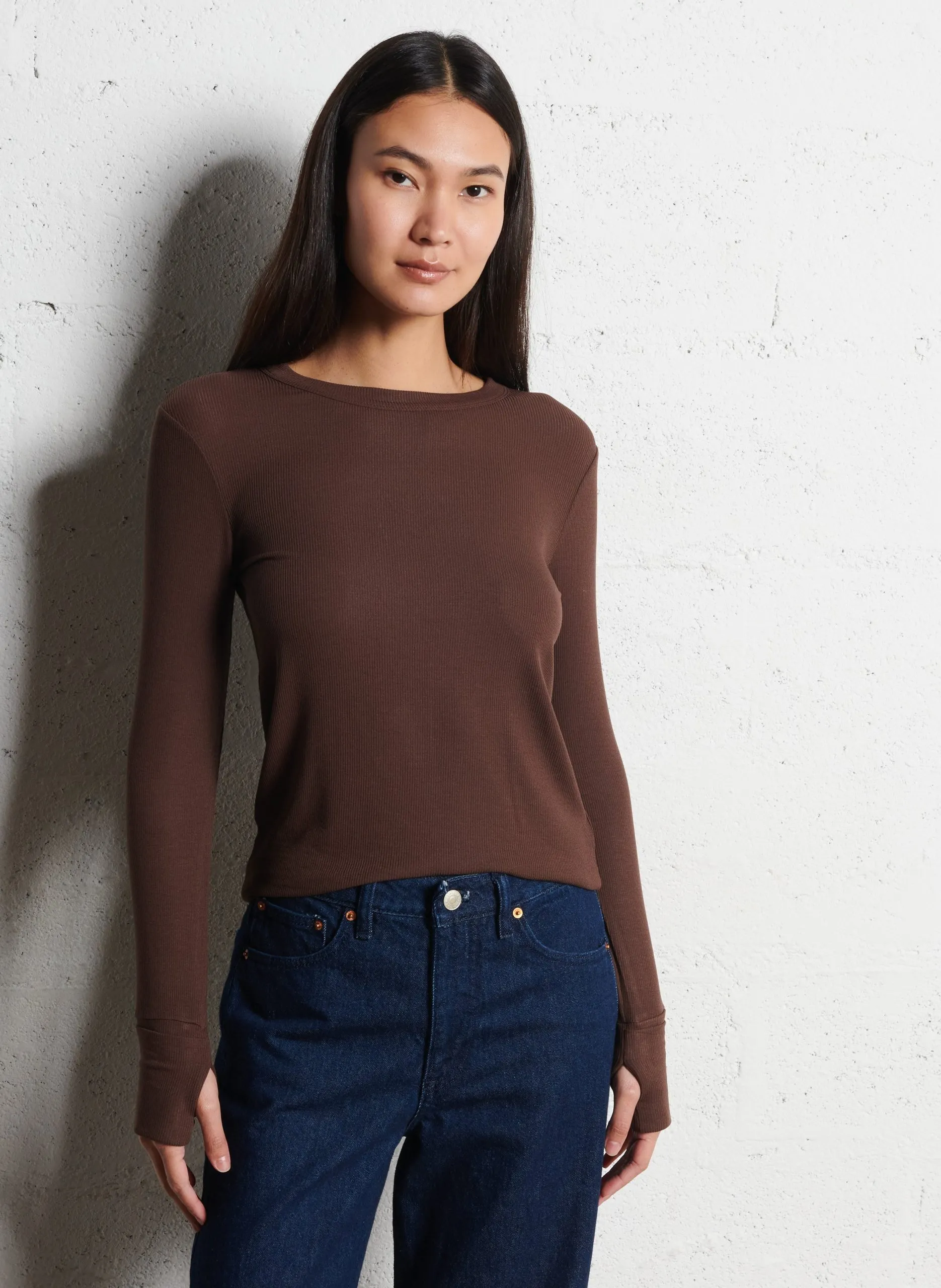 Tee-shirt droit col rond Noir MICHA