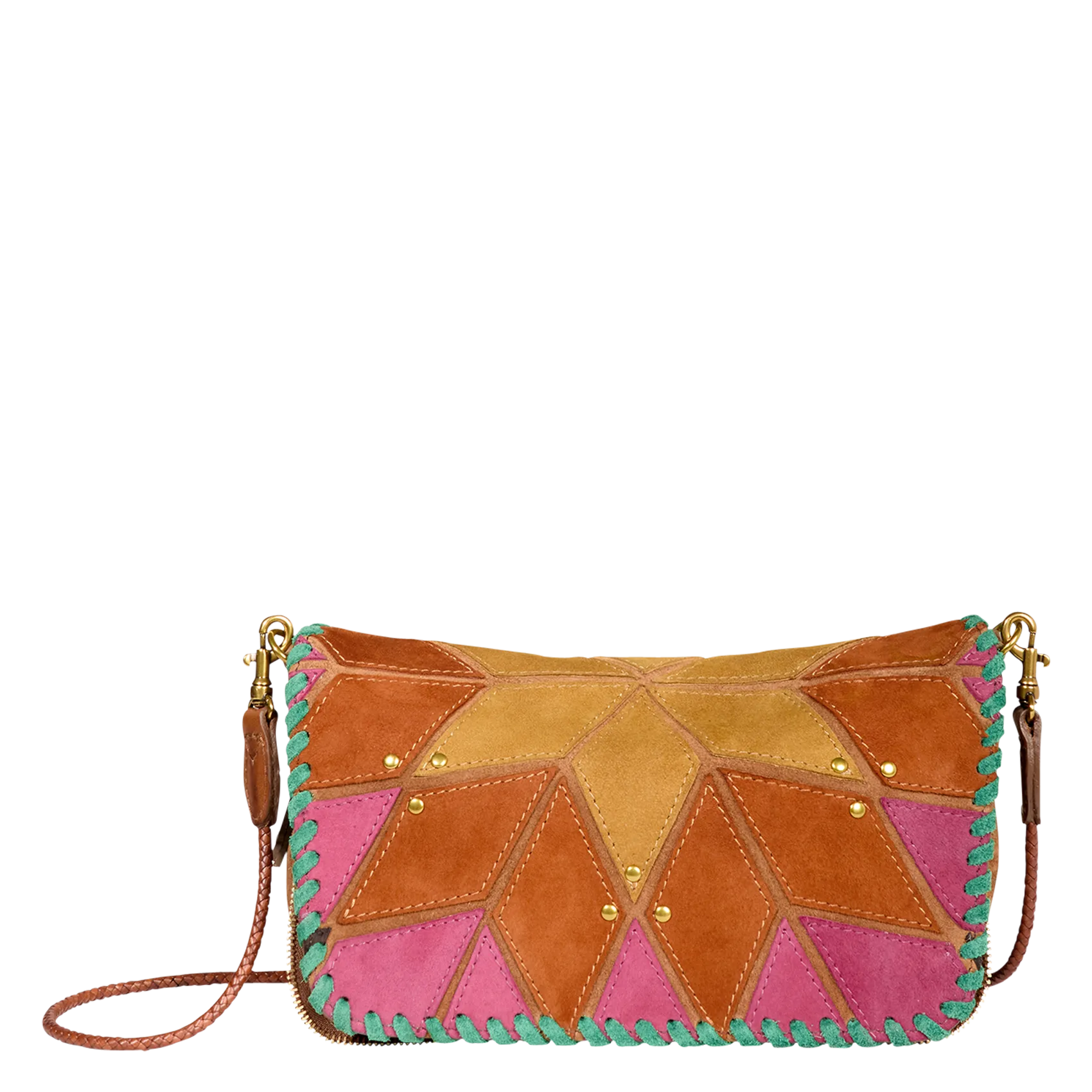 Sac bandoulière à rabat fantaisie en cuir Multicolore BOBI S