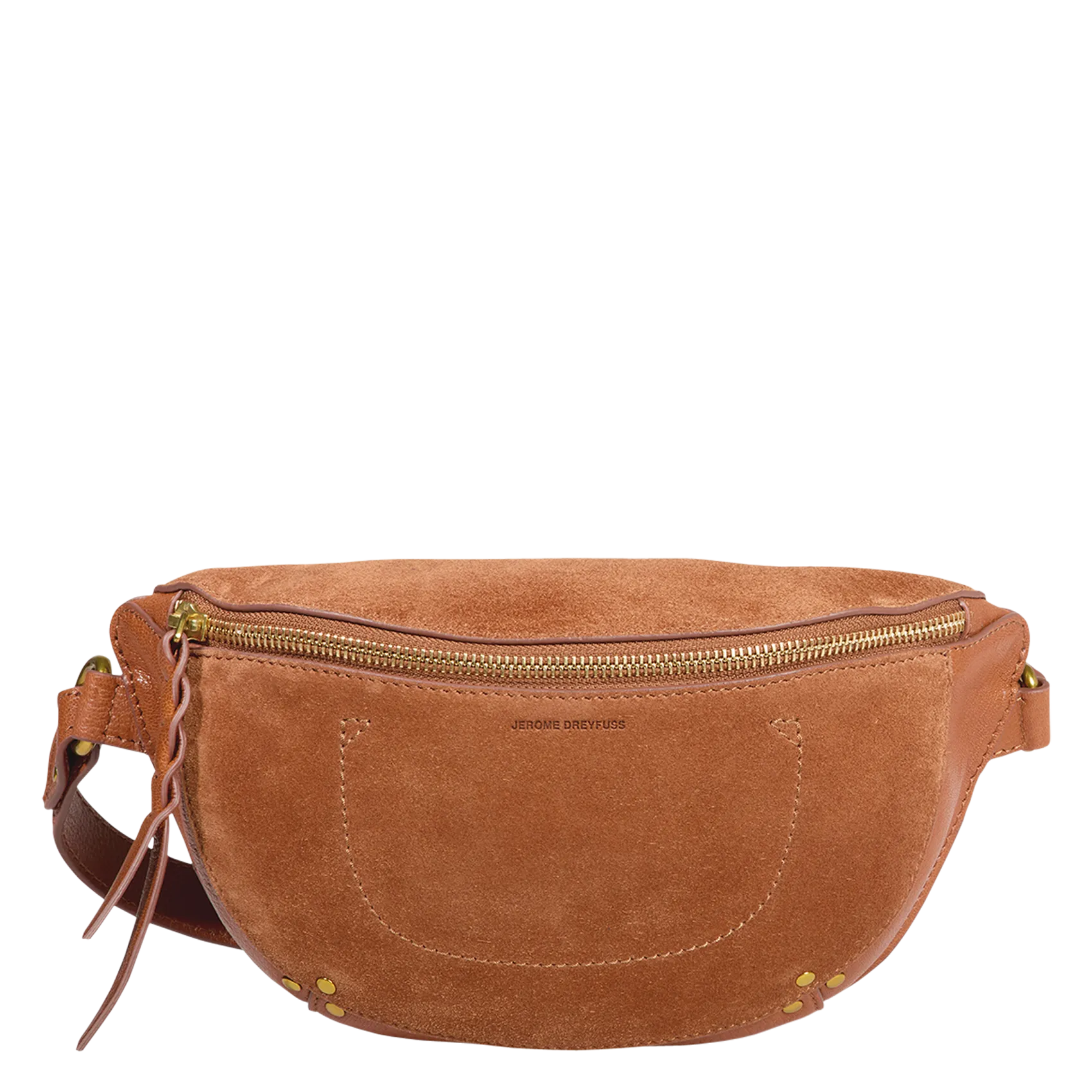 Sac banane en cuir velours Marron LINO