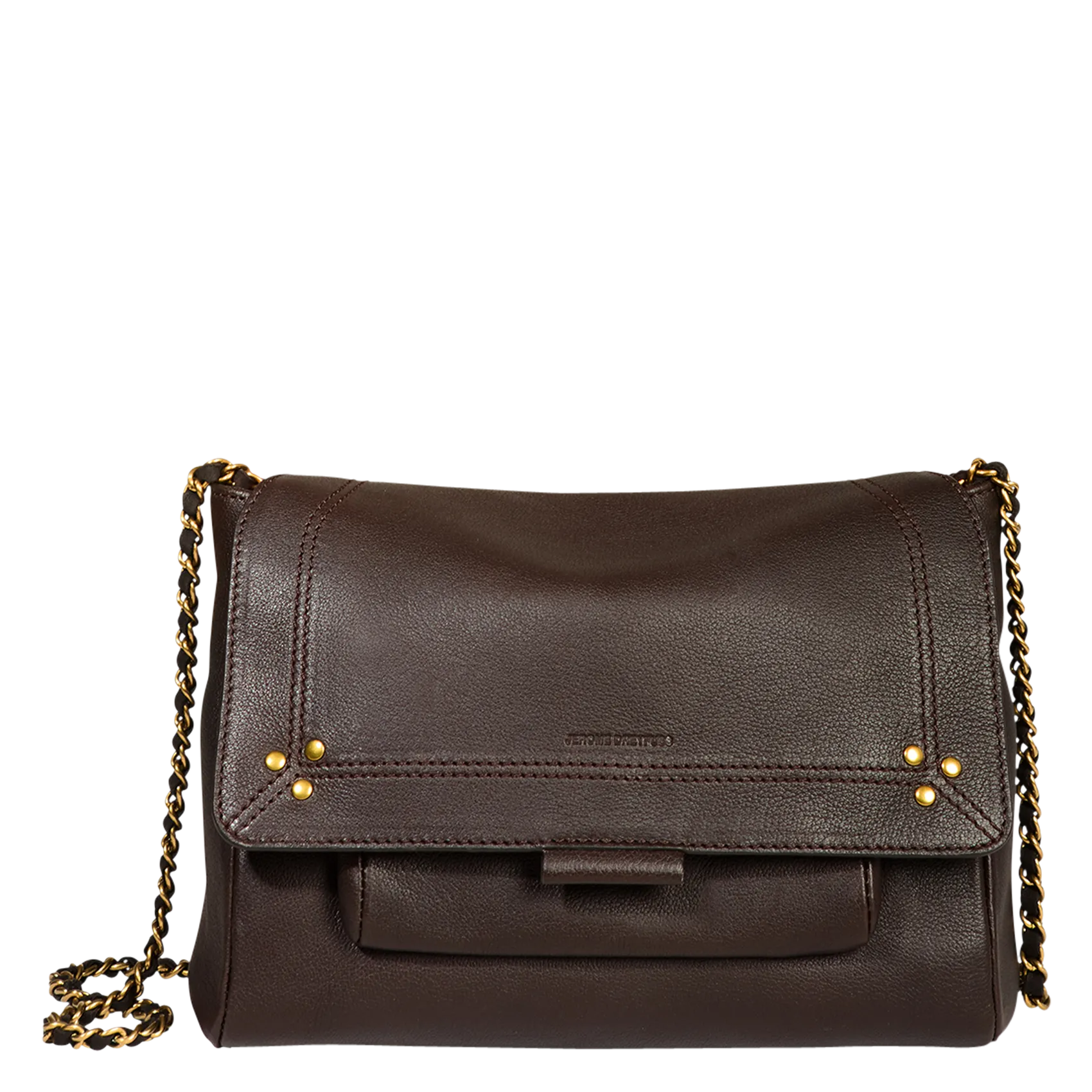 Sac bandoulière en cuir Marron LULU M