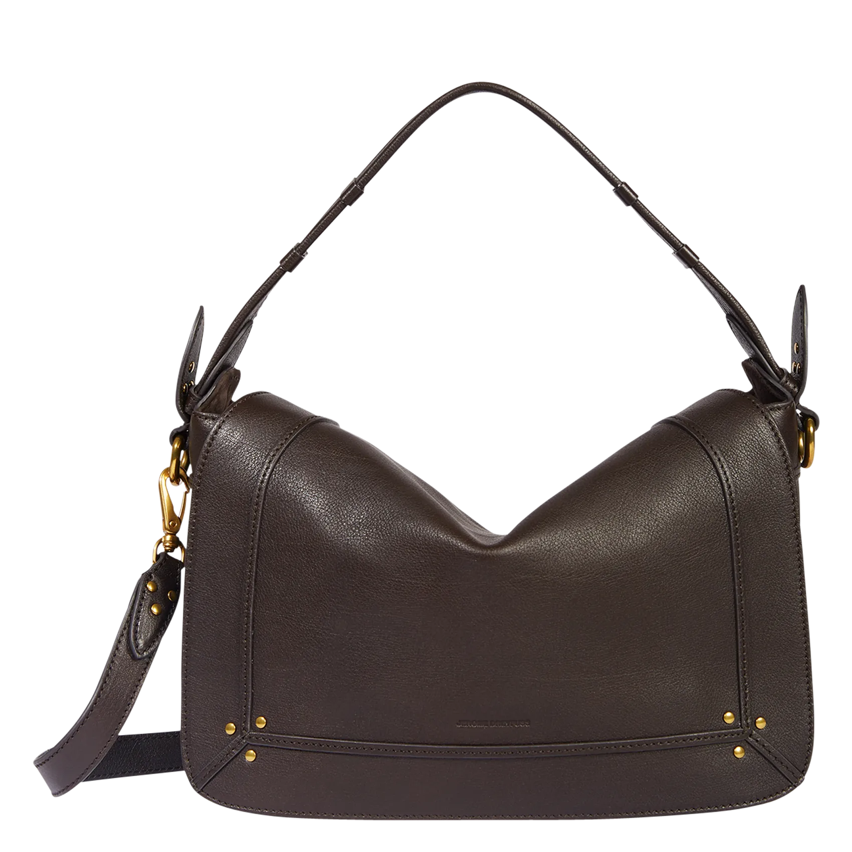 Sac bandoulière à rabat en cuir Marron PEPITO M