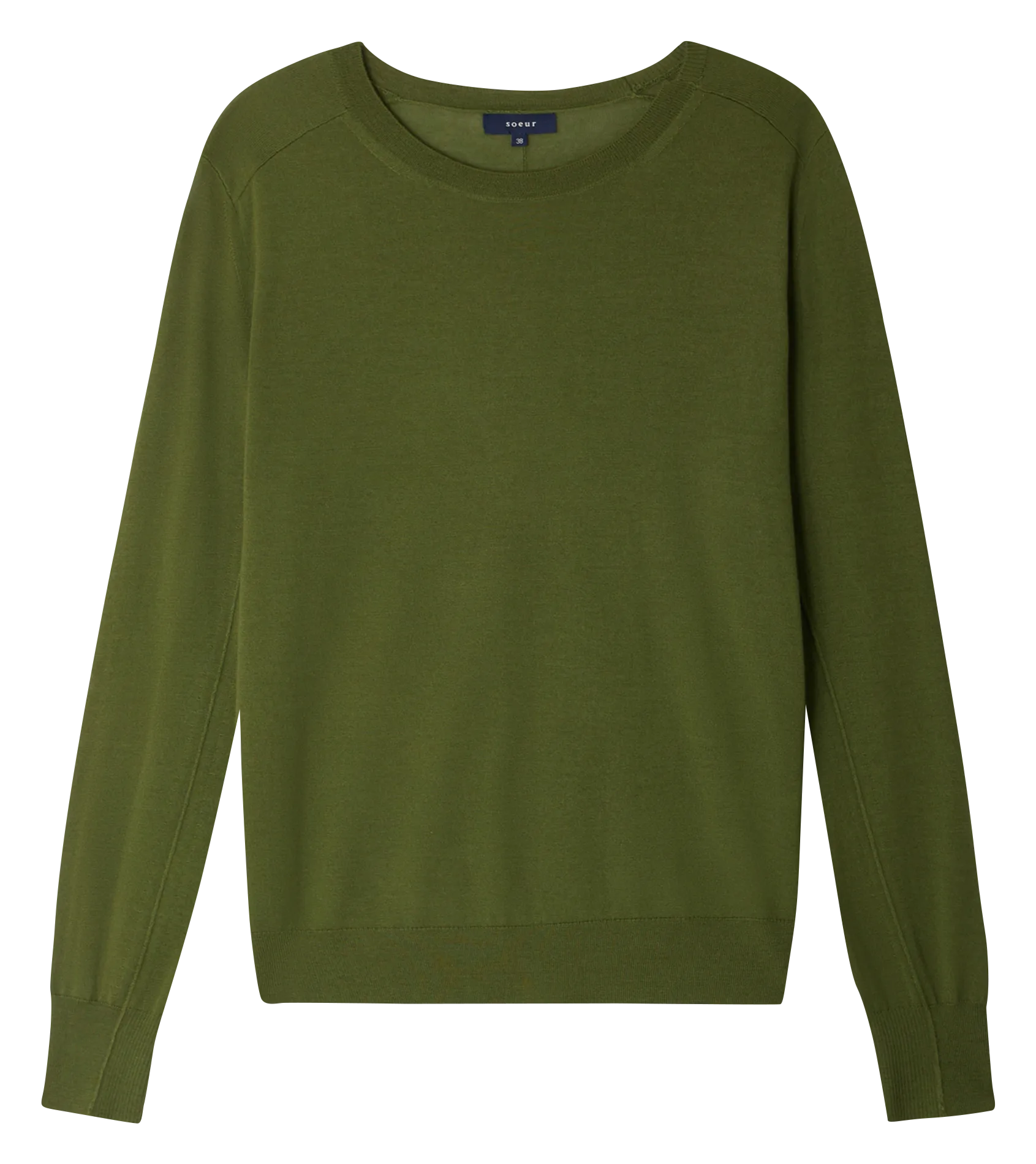 Pull col rond en laine Vert AUSSIE