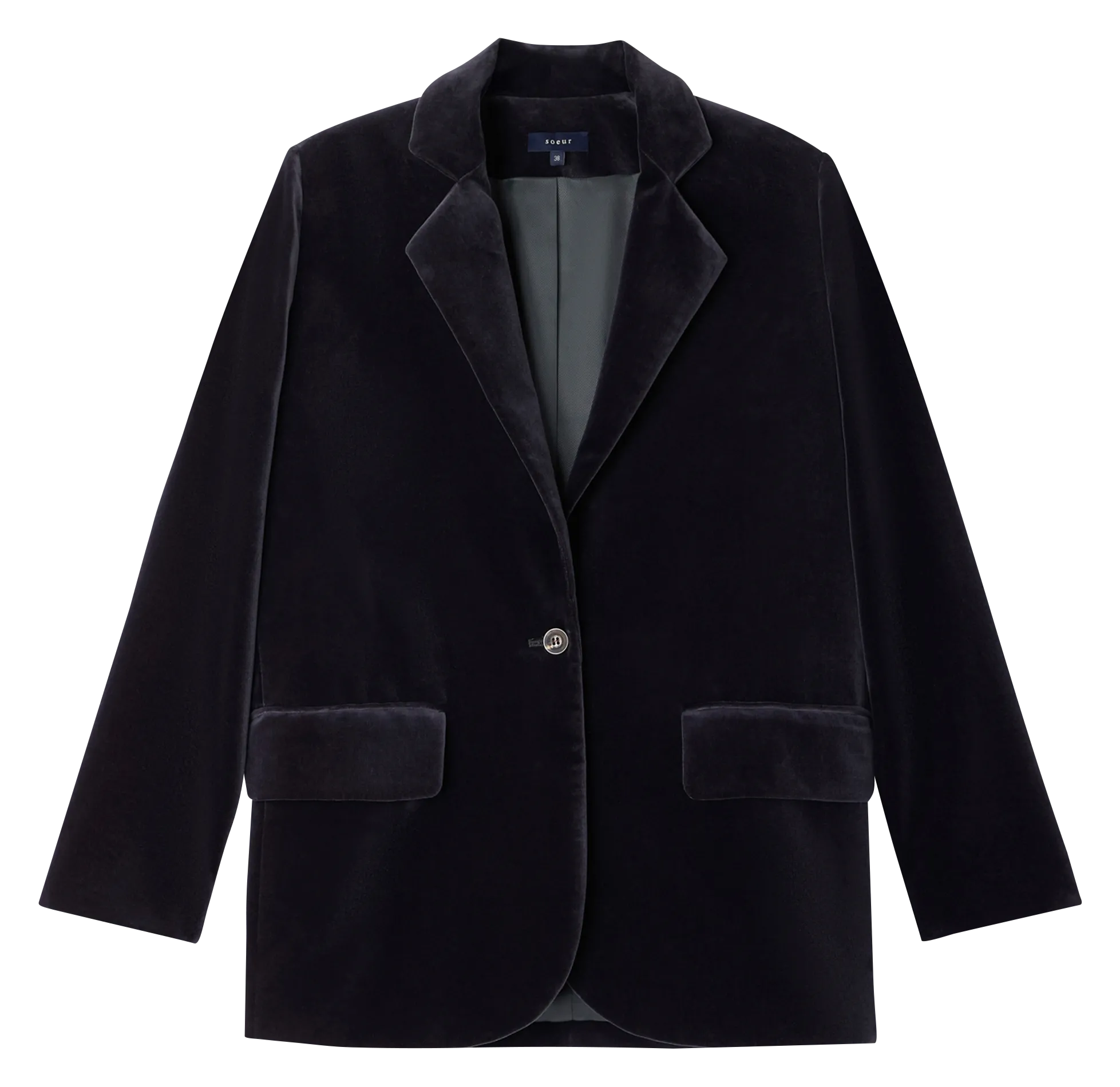 Veste de tailleur en velours Gris SEVRES