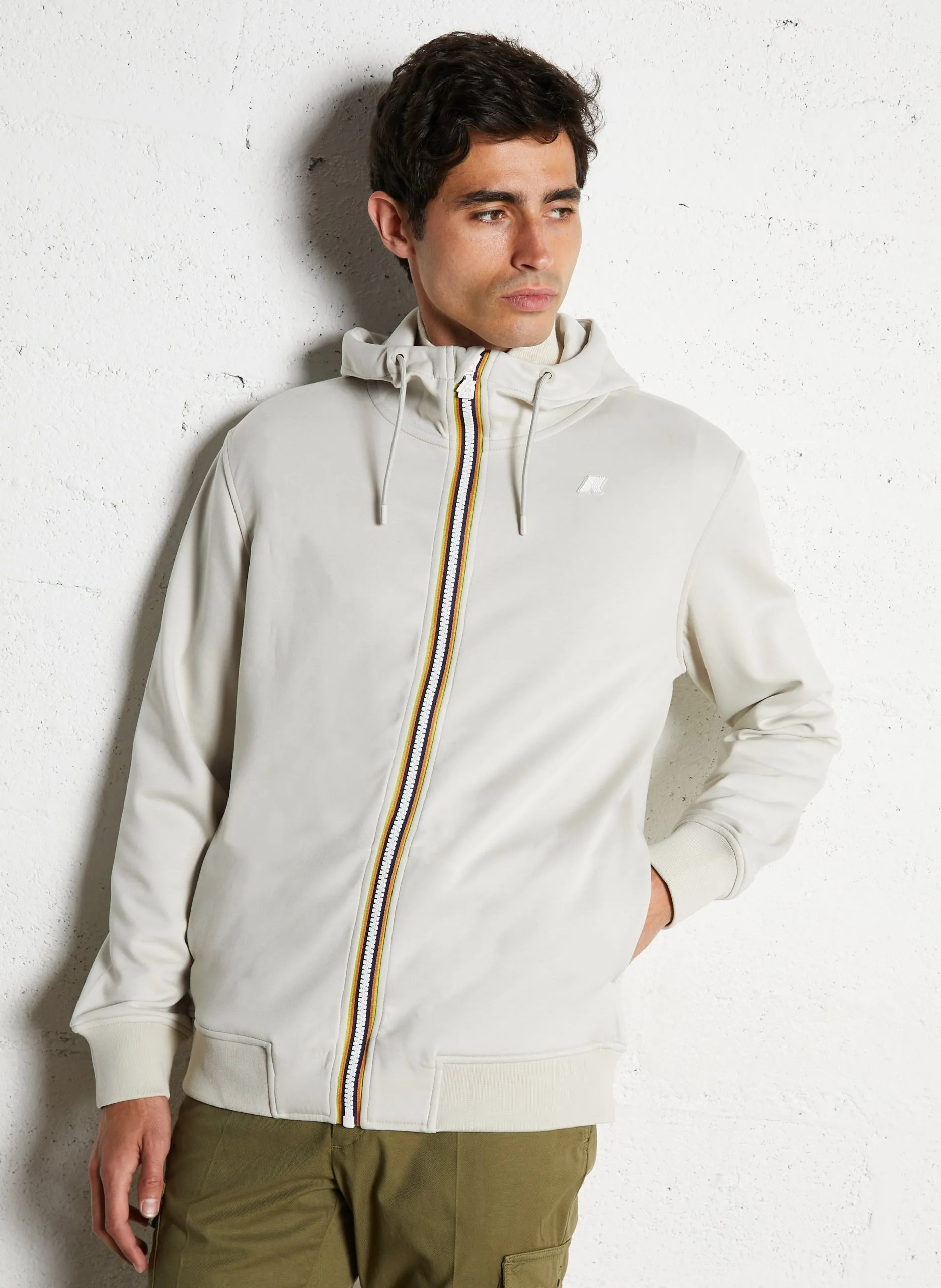 Veste droite à capuche Beige RAINER LIGHT SPACER