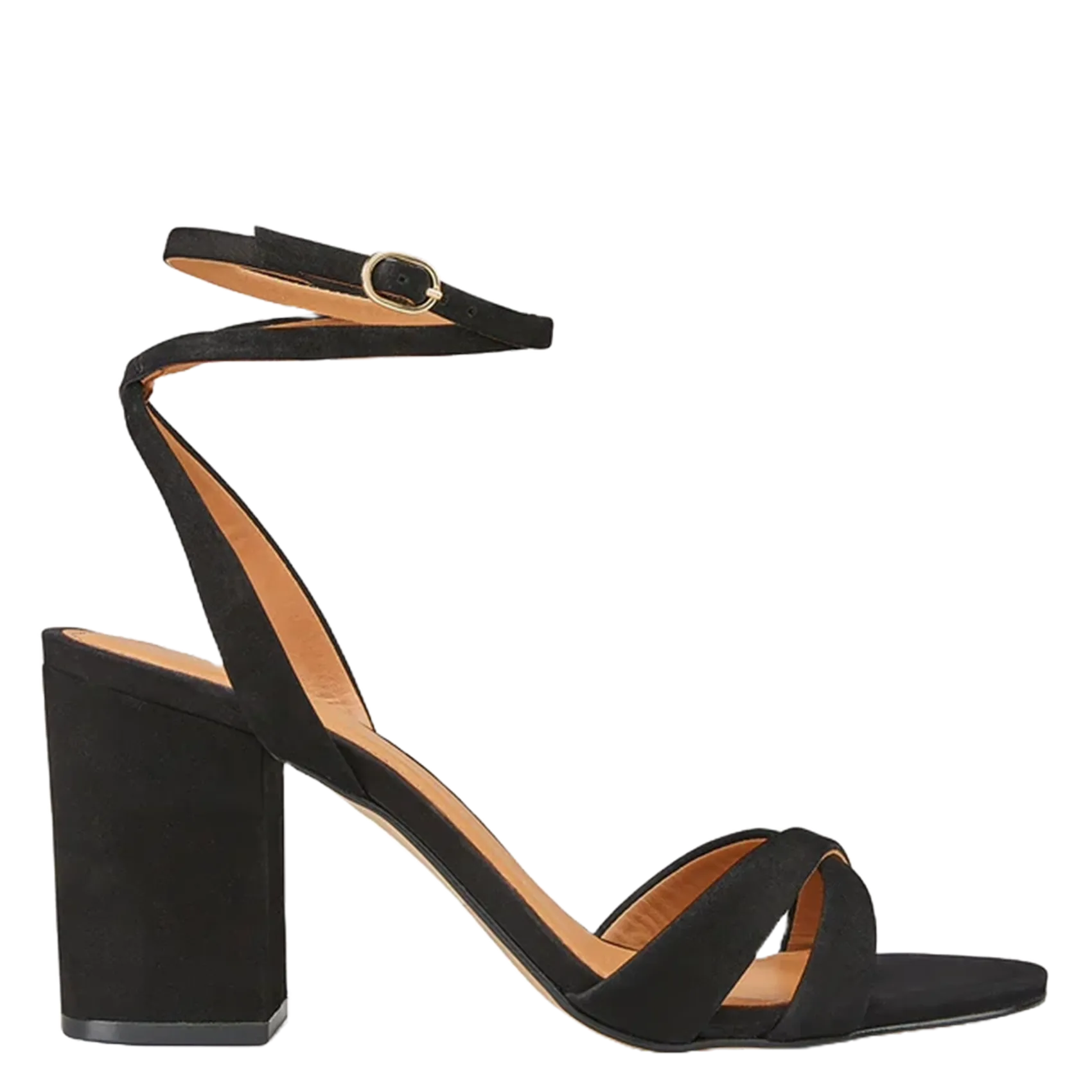 Sandales hautes à brides en cuir suédé Noir FLORA