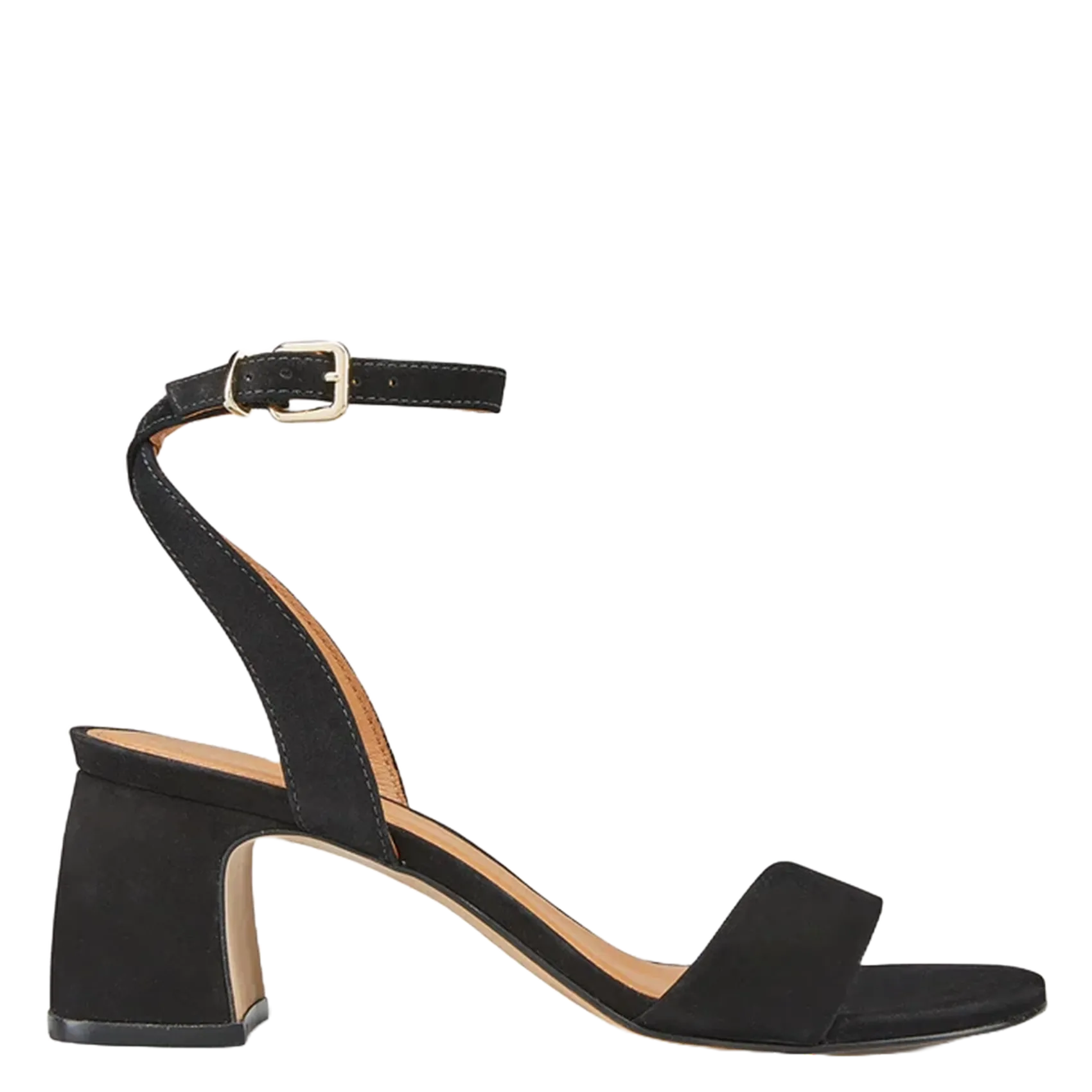 Sandales ouvertes à talons en cuir suédé Noir FRIDA