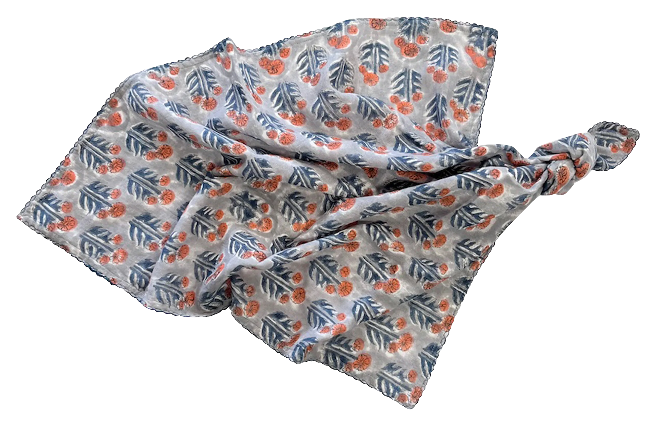 Lange de bébé imprimé en coton Bleu AMI