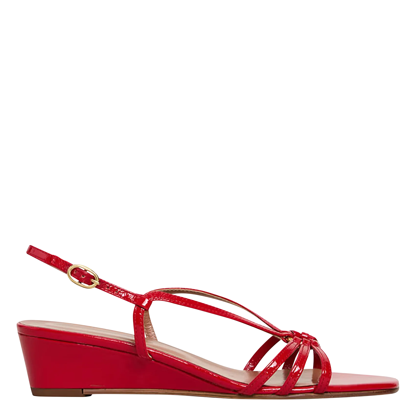 Sandales hautes à brides en cuir Rouge DESINVOLTE