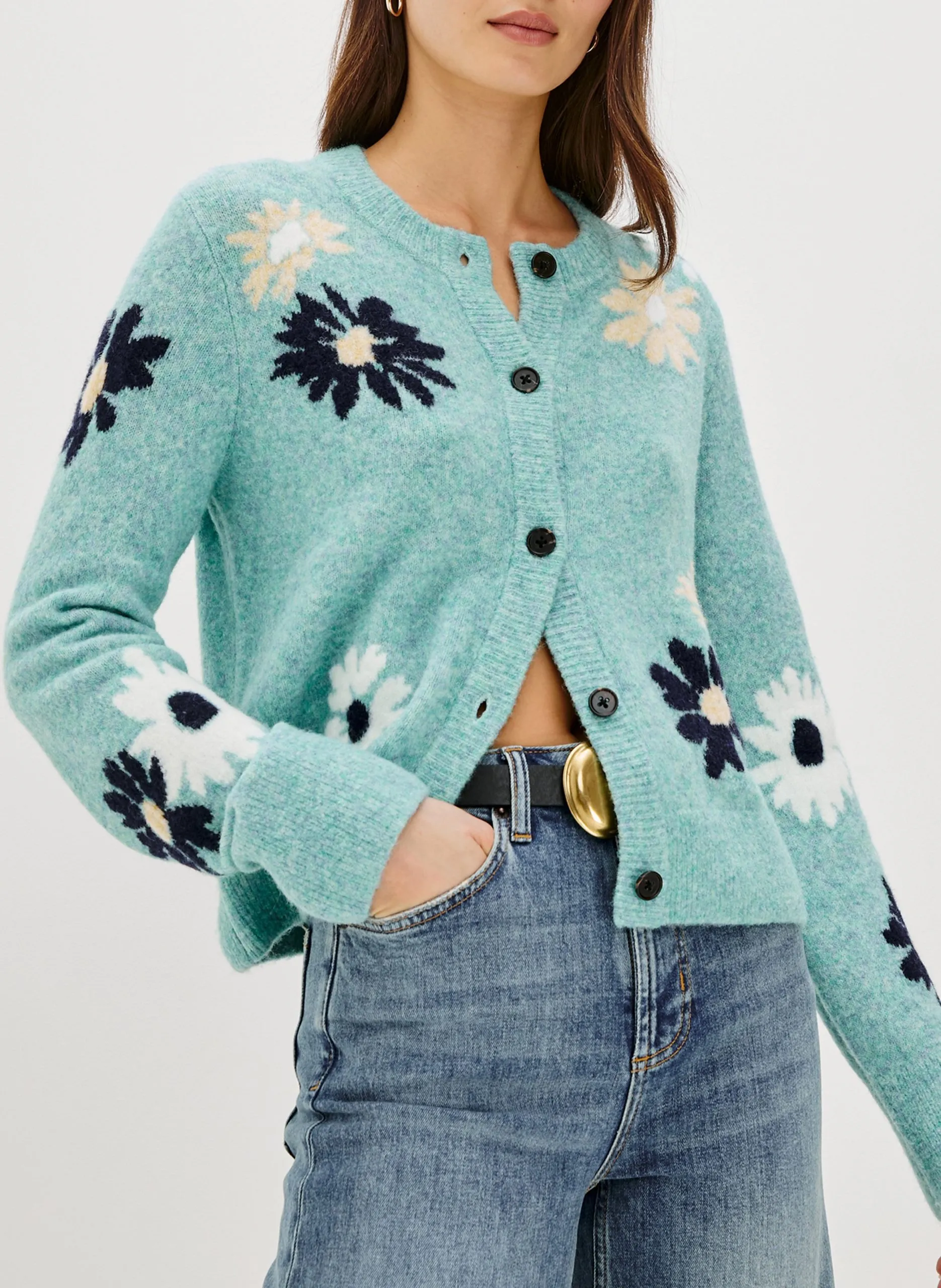 Cardigan droit à imprimé floral Multicolore MILLIE