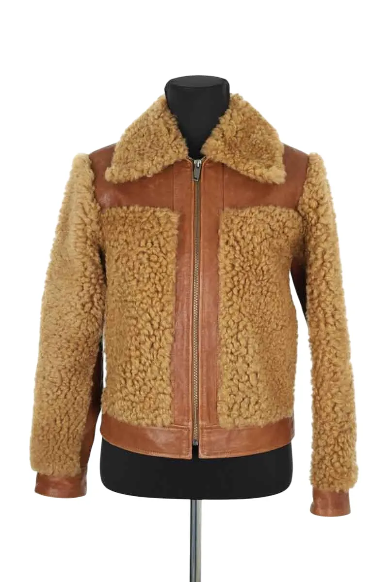 Manteau en cuir Marron