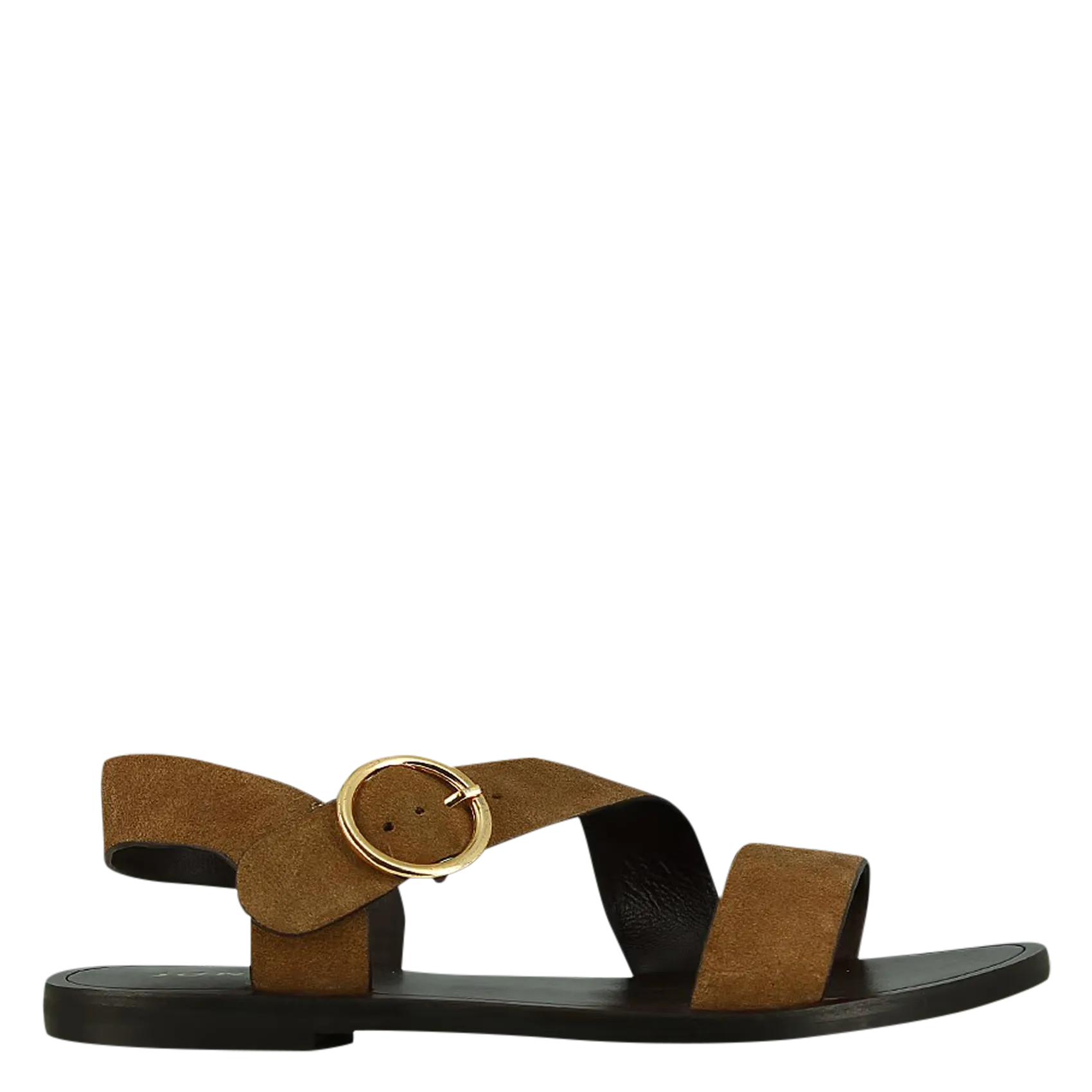 Sandales plates à lanières en cuir Marron WELBI