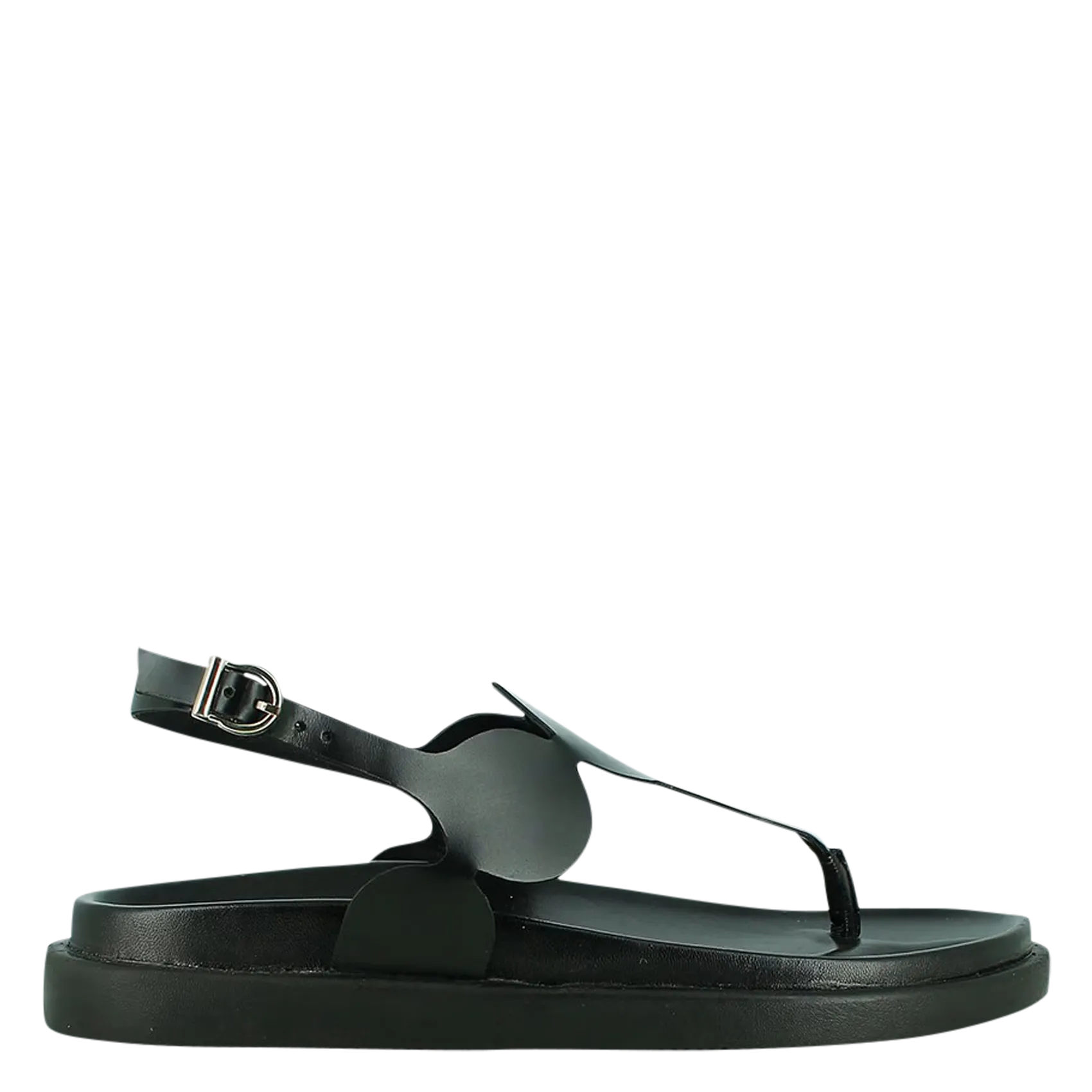 Sandales à brides ajustables en cuir Noir WIND