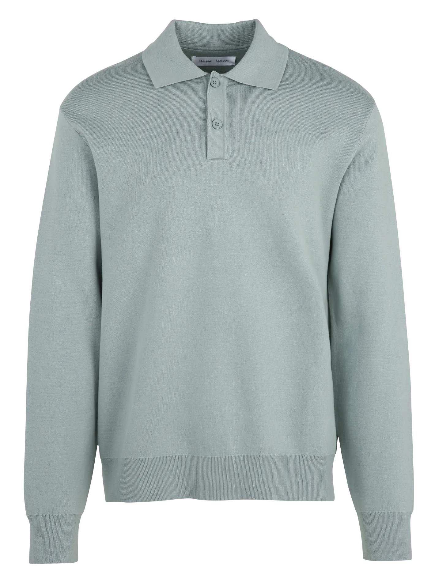 Sweat col classique en coton bio mélangé Bleu SANONINO