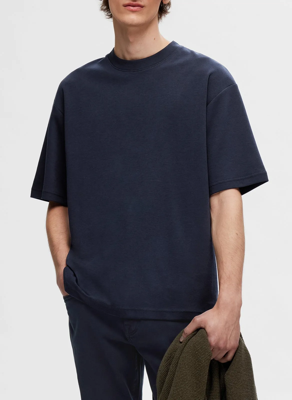 Tee-shirt oversize en coton bio mélangé Bleu LOOSEOSCAR