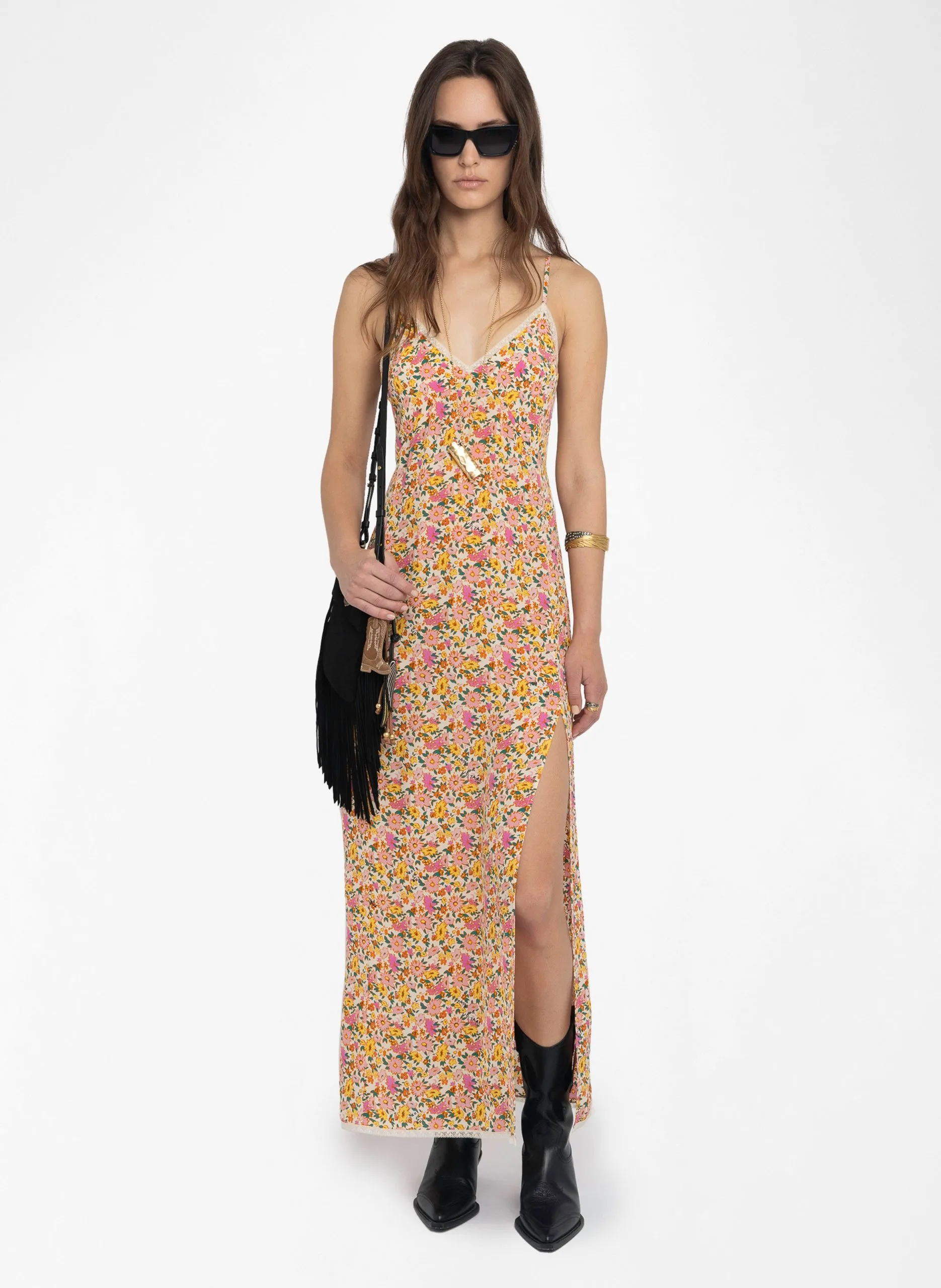 Robe longue imprimée Blanc RAMELIL