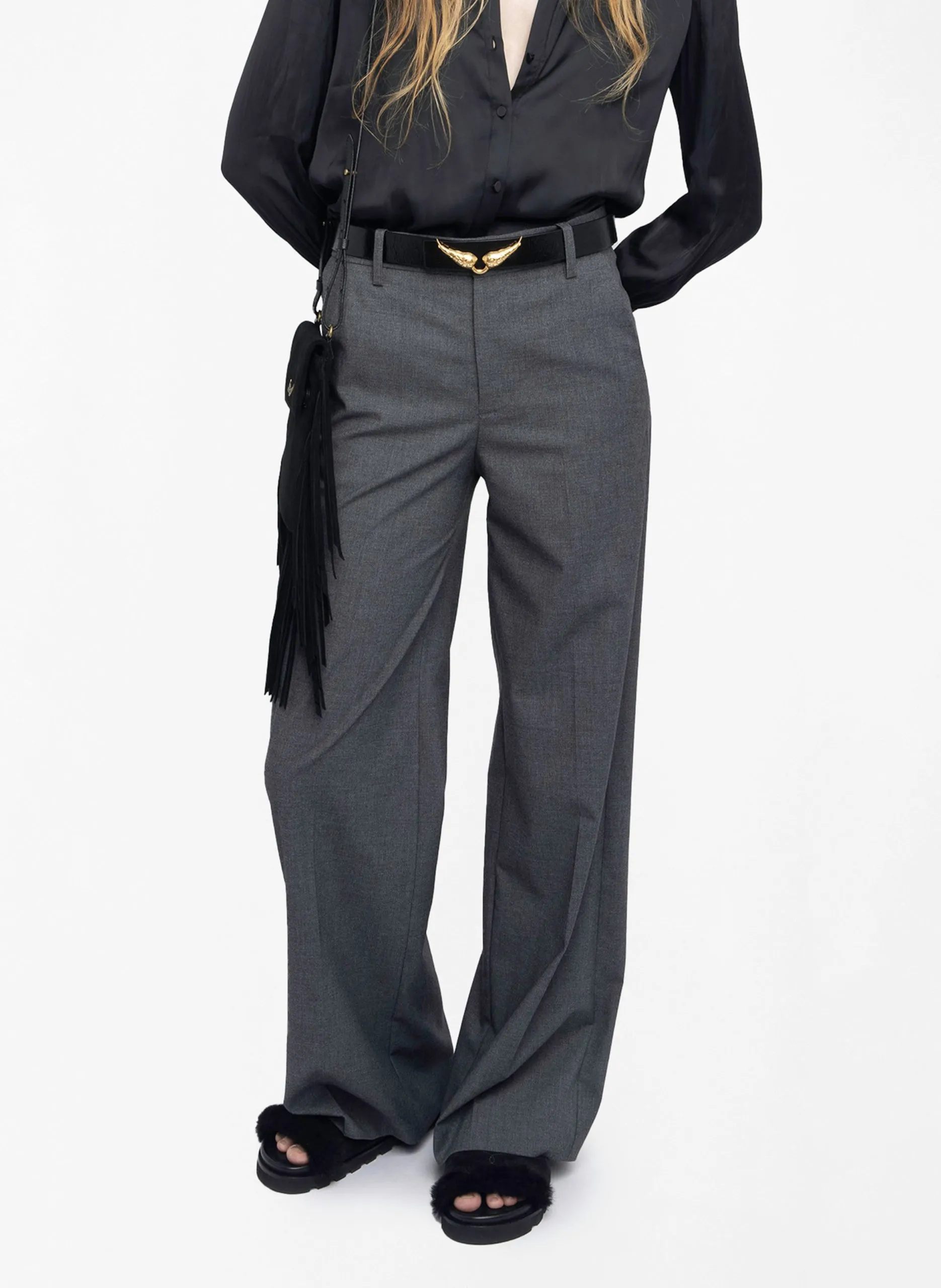 Pantalon tailleur large Gris PANOL