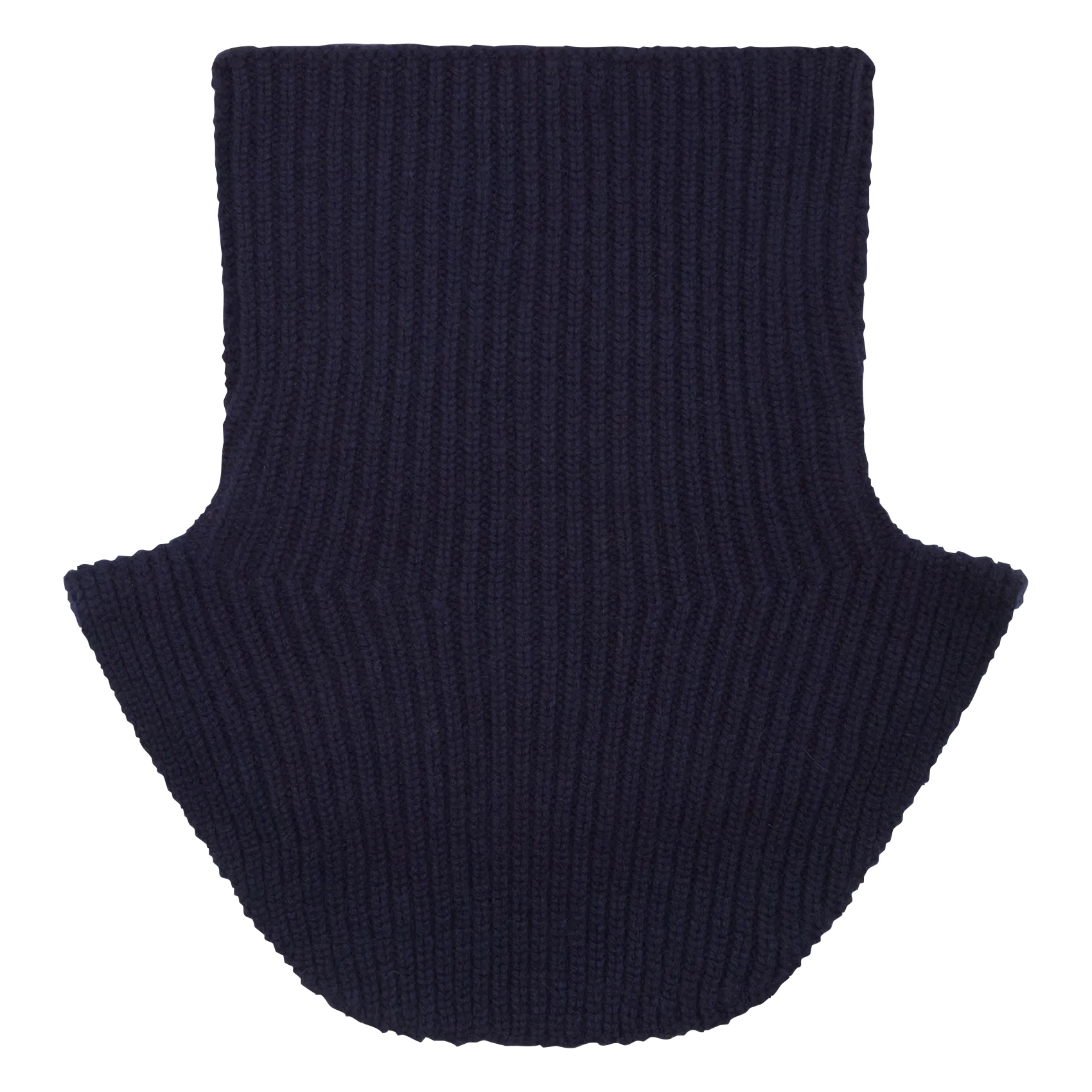 Col côtelé en cachemire Bleu