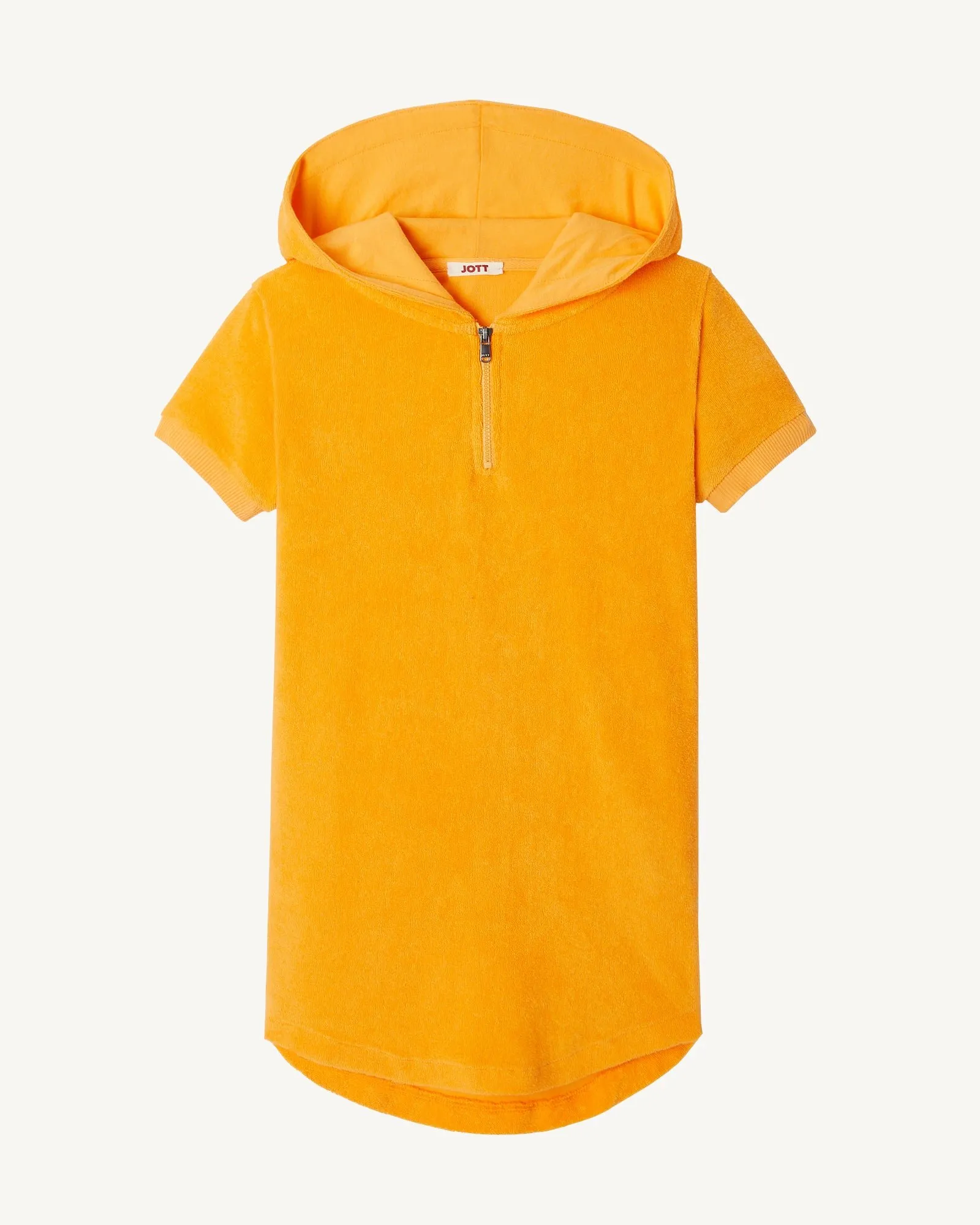 Robe en coton éponge à capuche enfant mini Orange