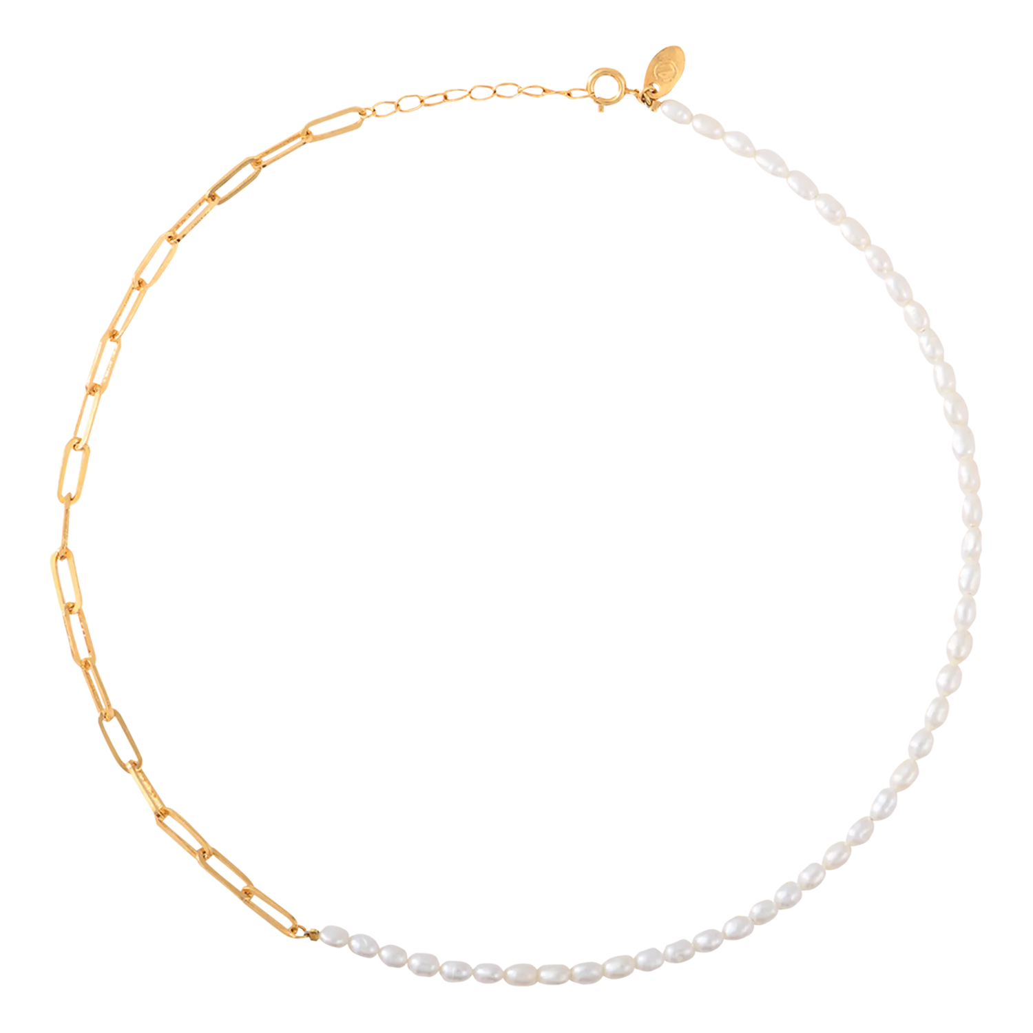 Collier à maillons et perles Blanc MEGHAN