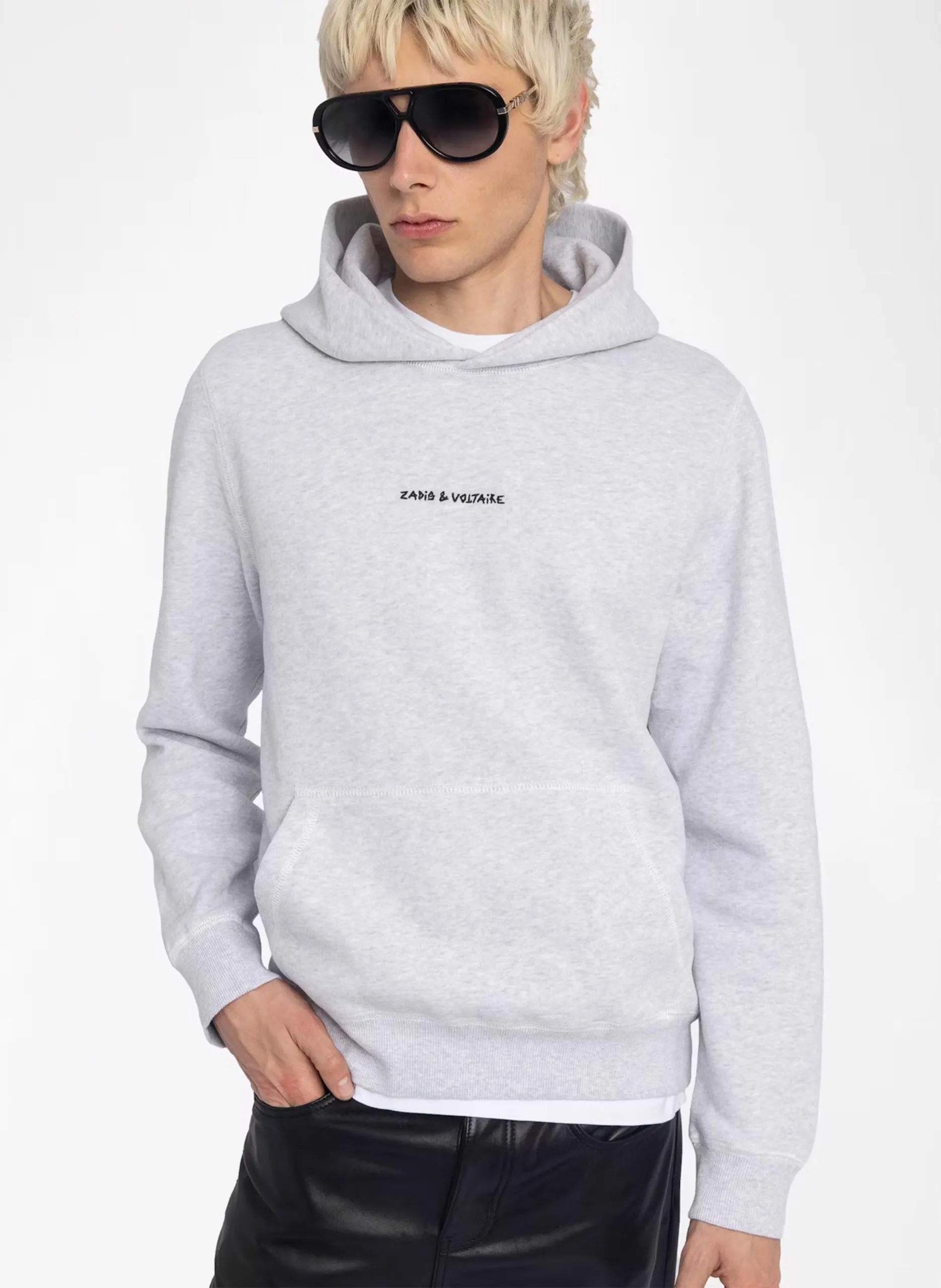 Sweat droit en coton mélangé Gris SANCHI