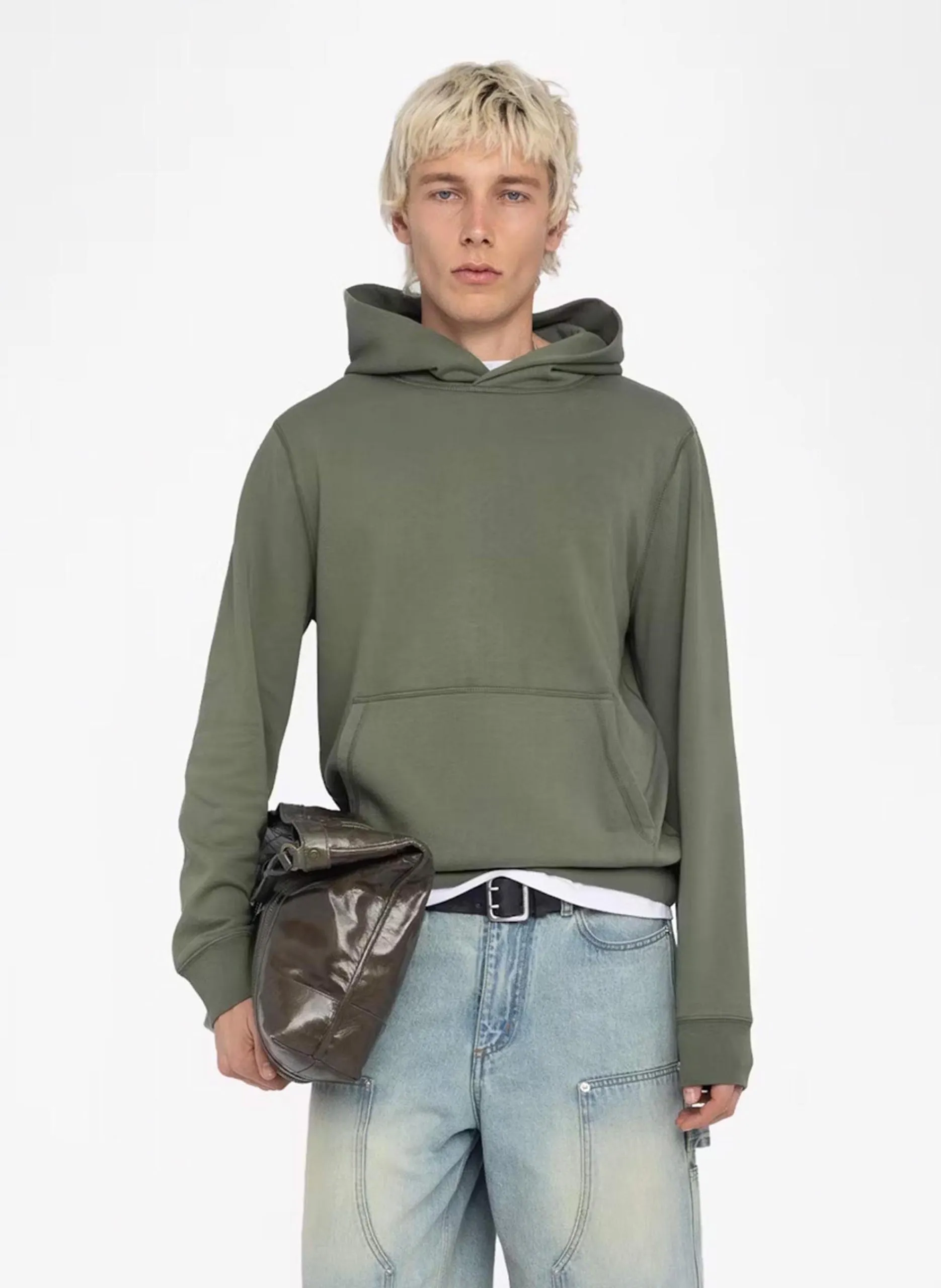 Sweat à capuche en coton imprimé Vert SANCHI