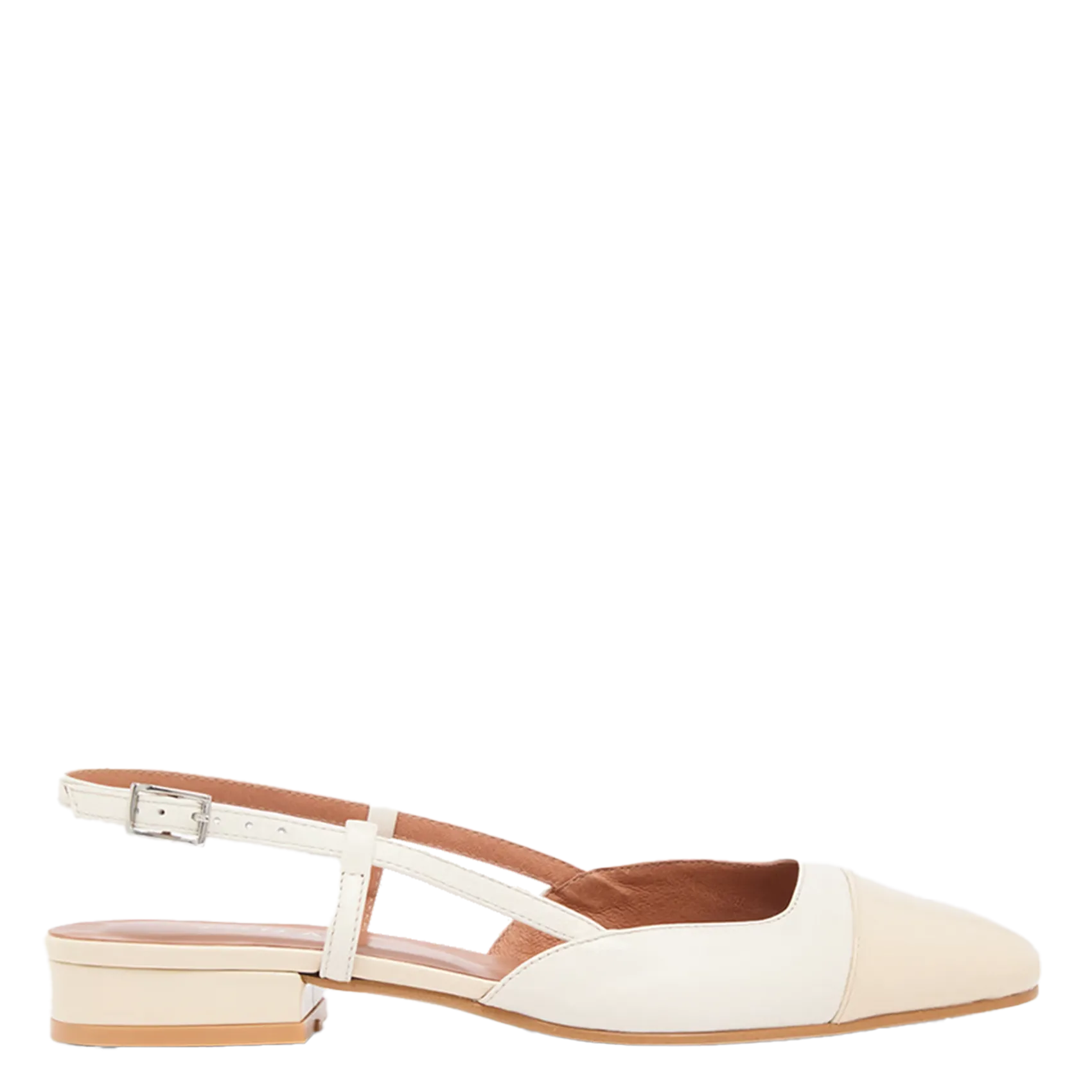 Ballerines ouvertes en cuir vernis Blanc DHAPOU