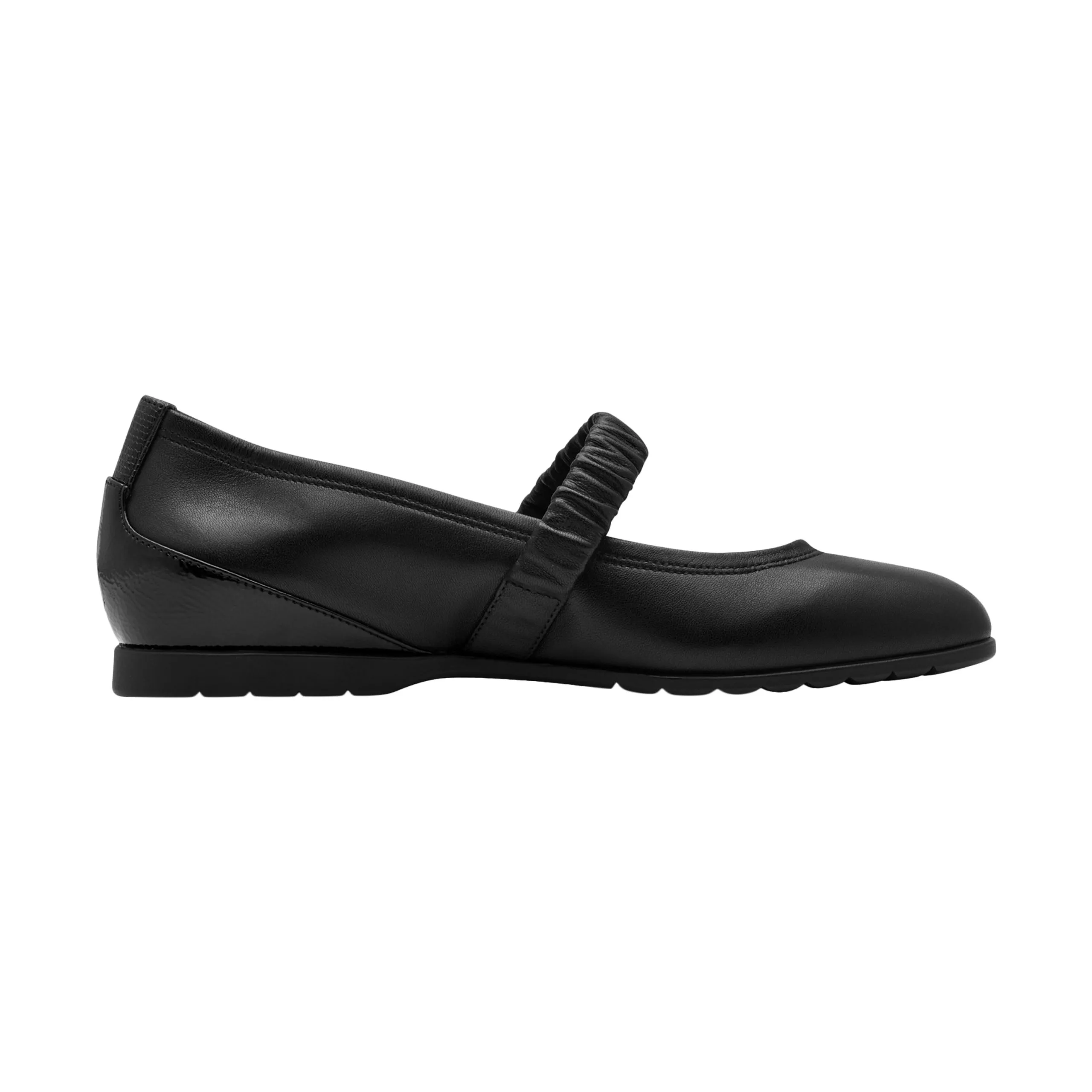 Ballerine plate cuir Noir