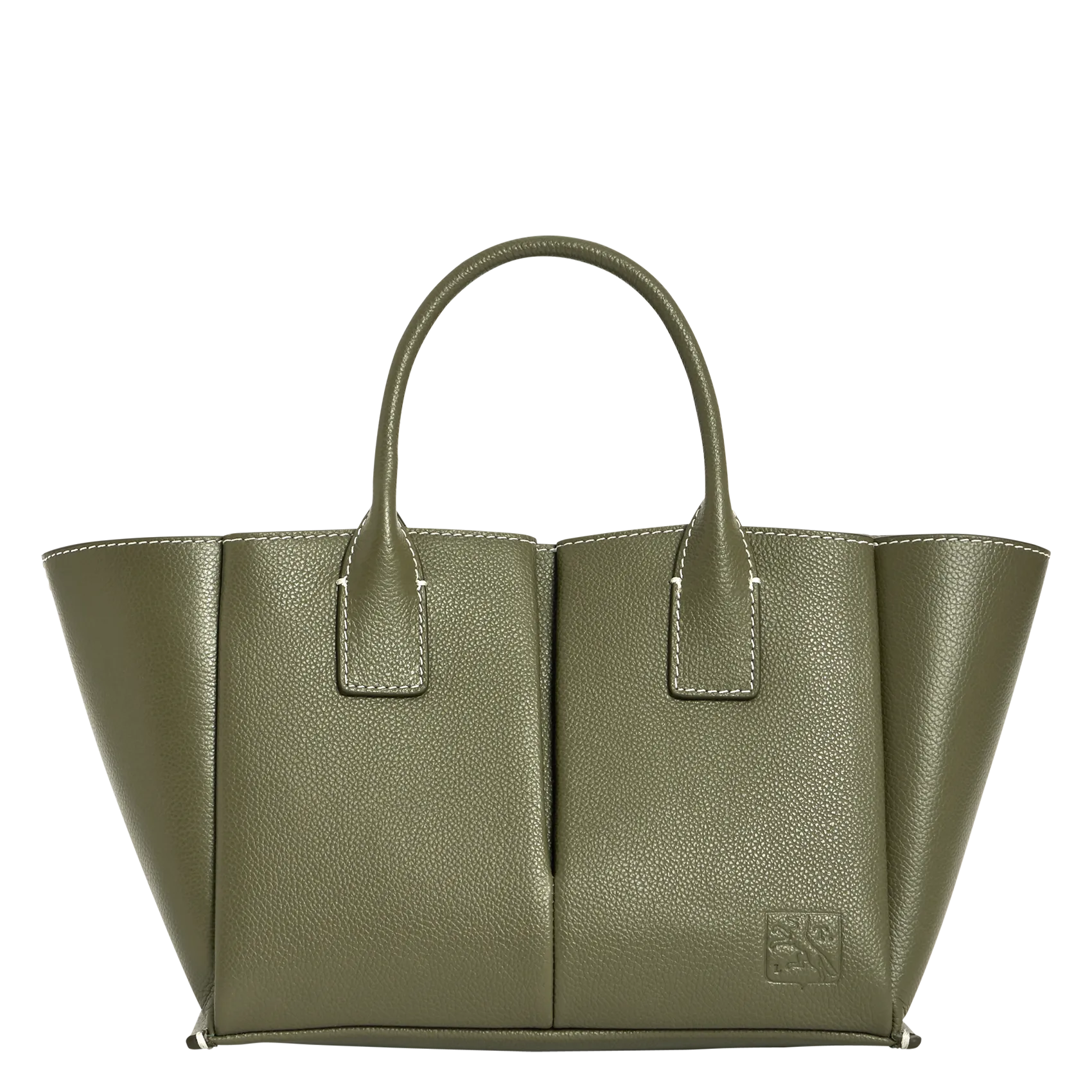 Sac porté main en cuir Vert ELENA