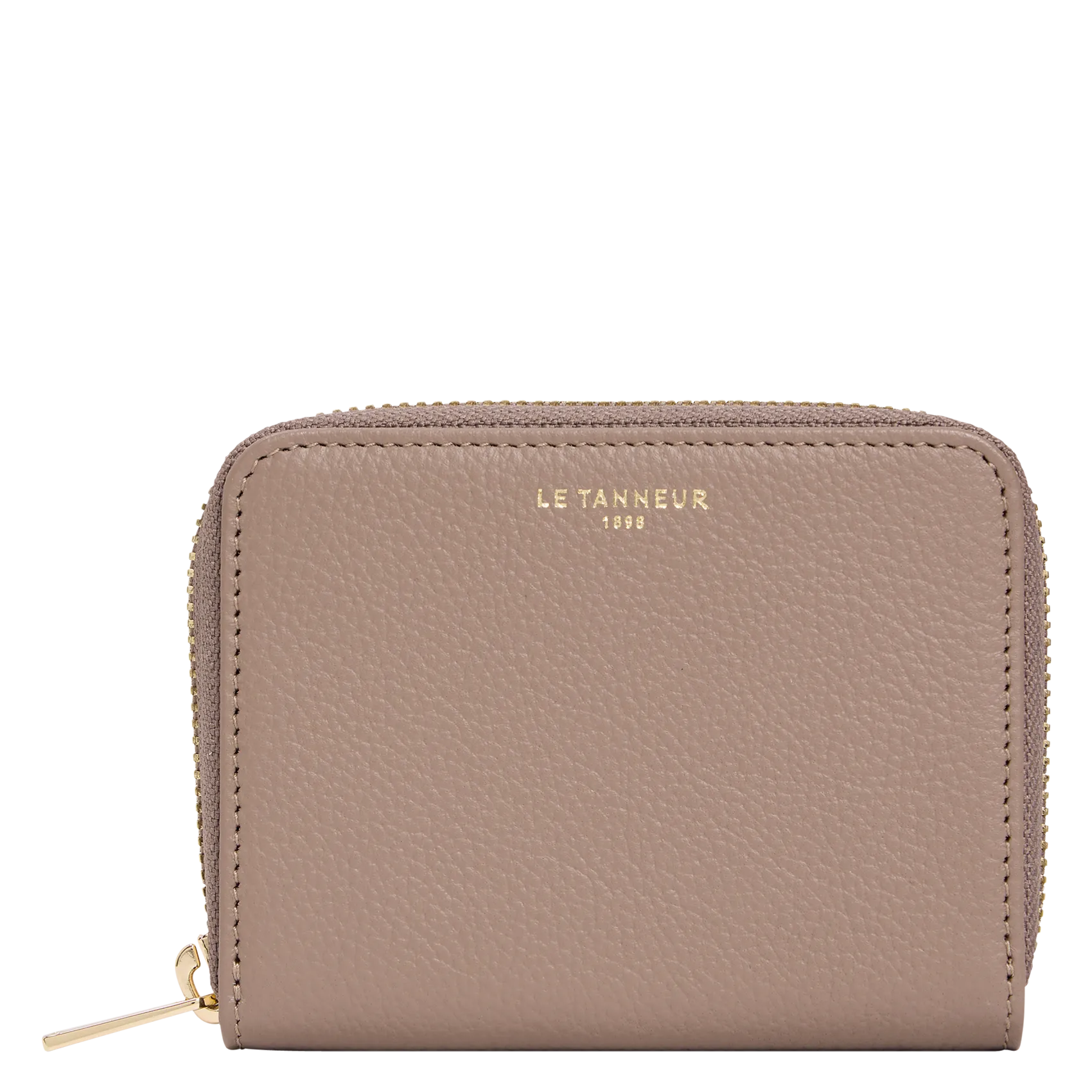 Porte-monnaie en cuir grainé Gris EMILIE