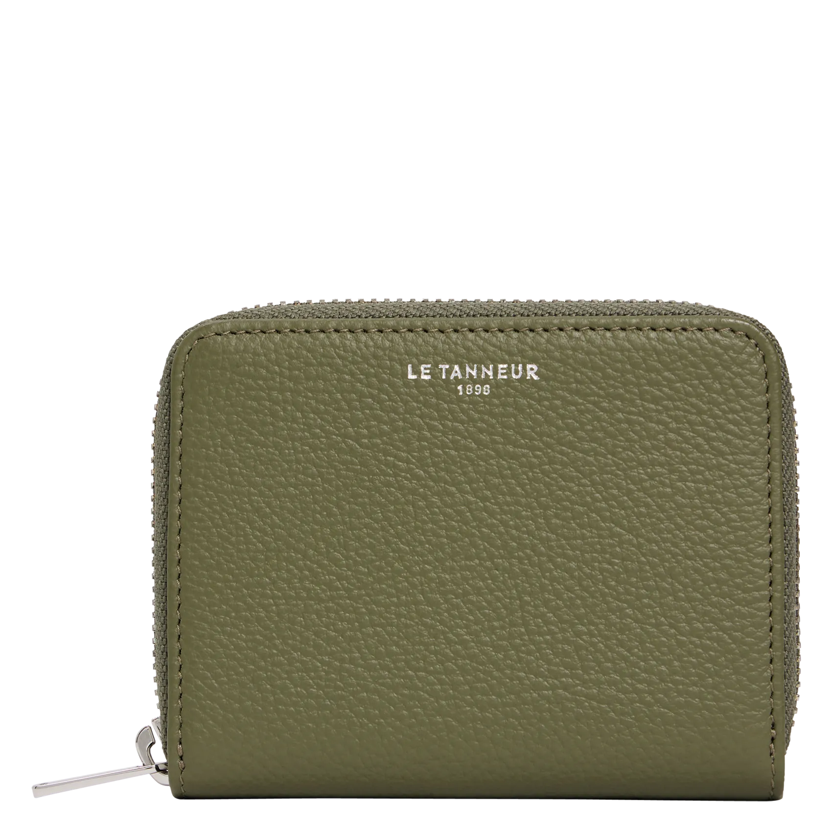 Porte-monnaie en cuir grainé Vert EMILIE