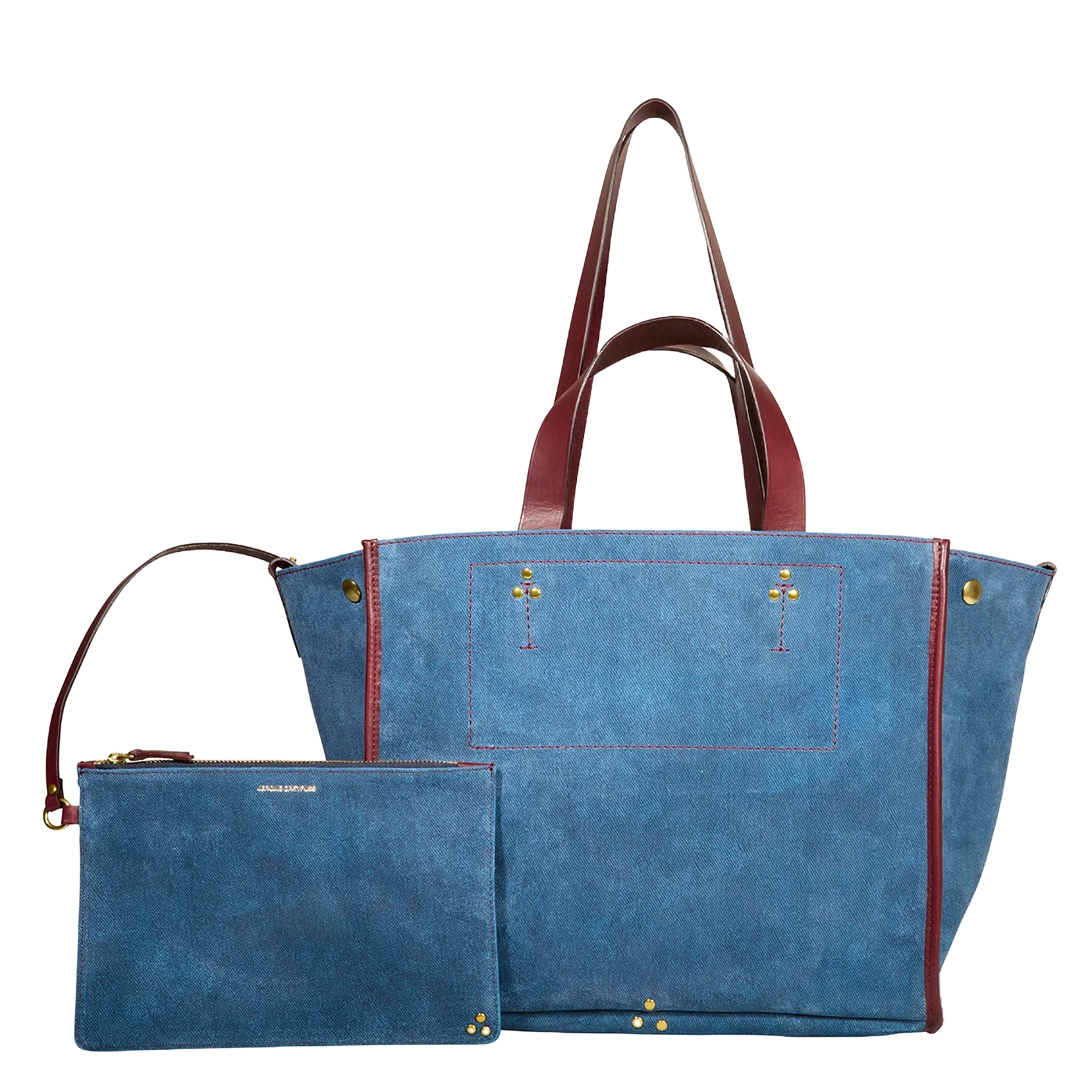 Sac cabas en denim Bleu LEON M