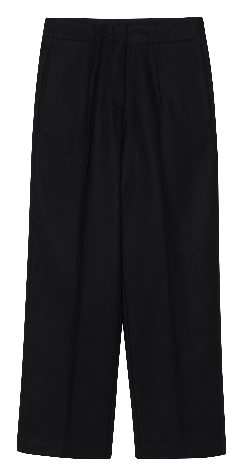 Pantalon droit en flanelle de laine Bleu