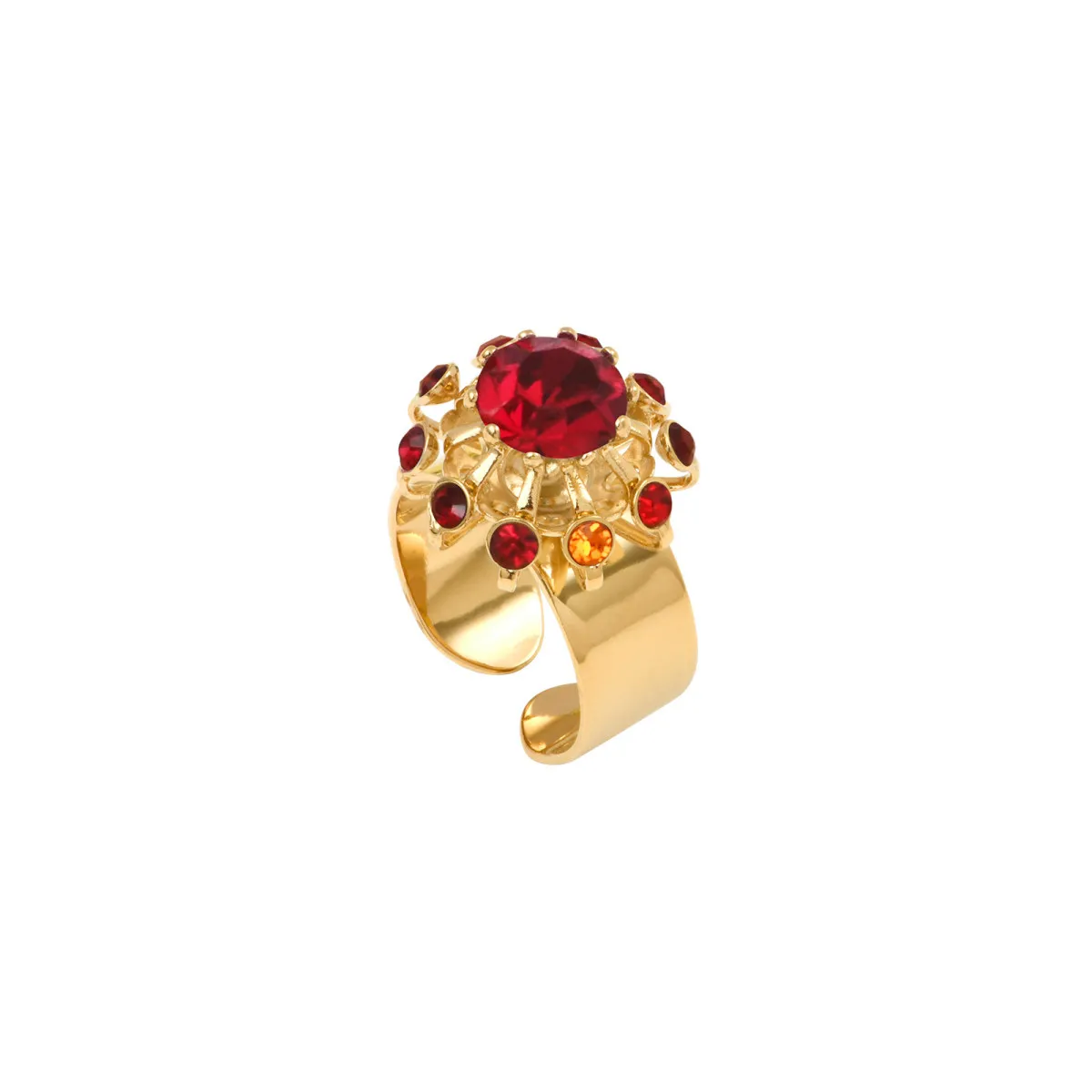 Bague chic cristal et strass taille m Rouge NOÉMIE