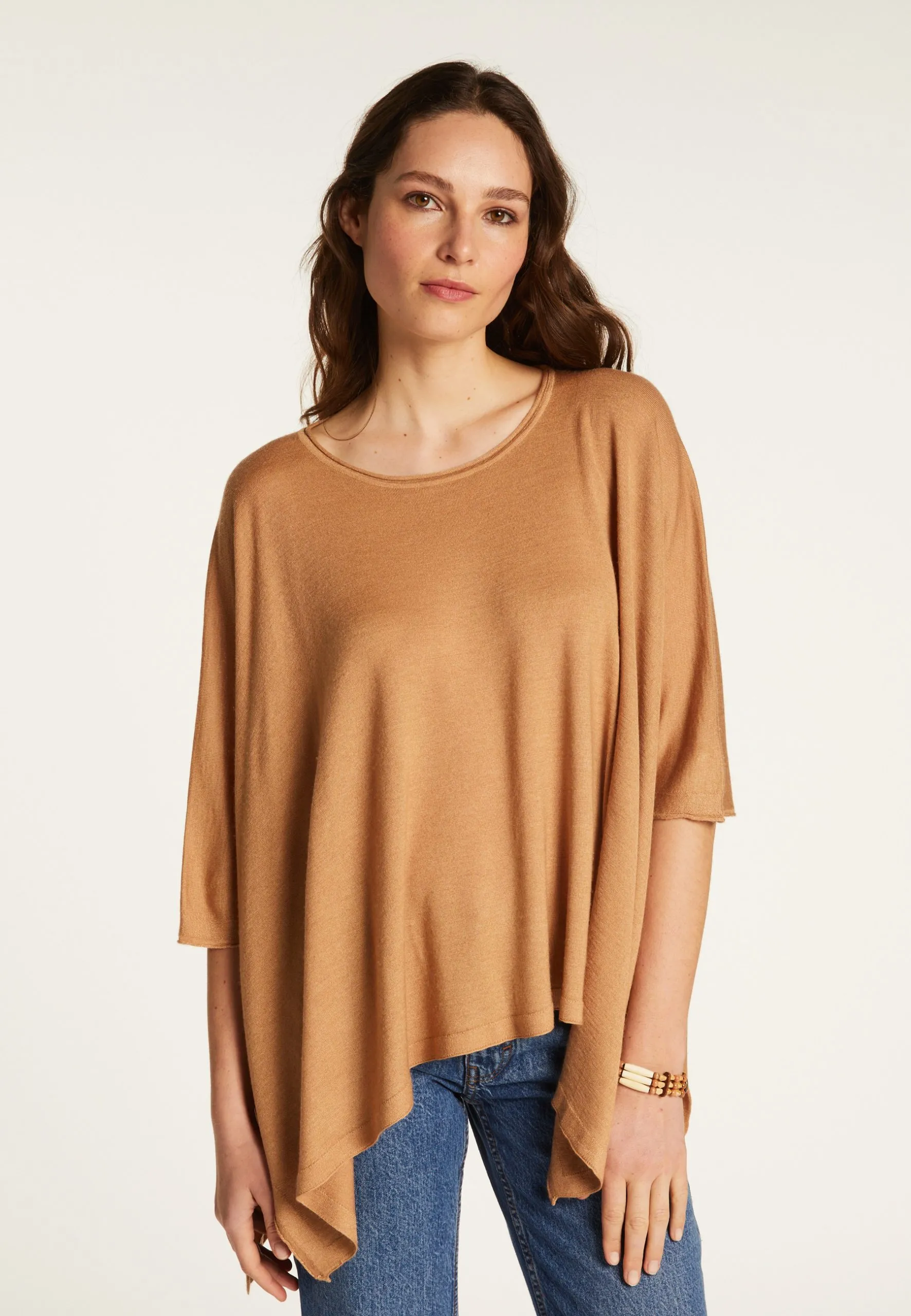 Châle en cachemire et soie Marron DEMI