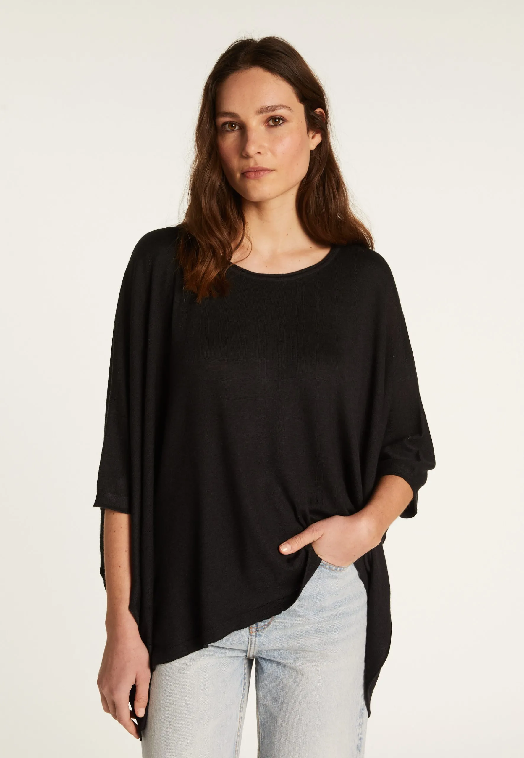 Châle en cachemire et soie Noir DEMI