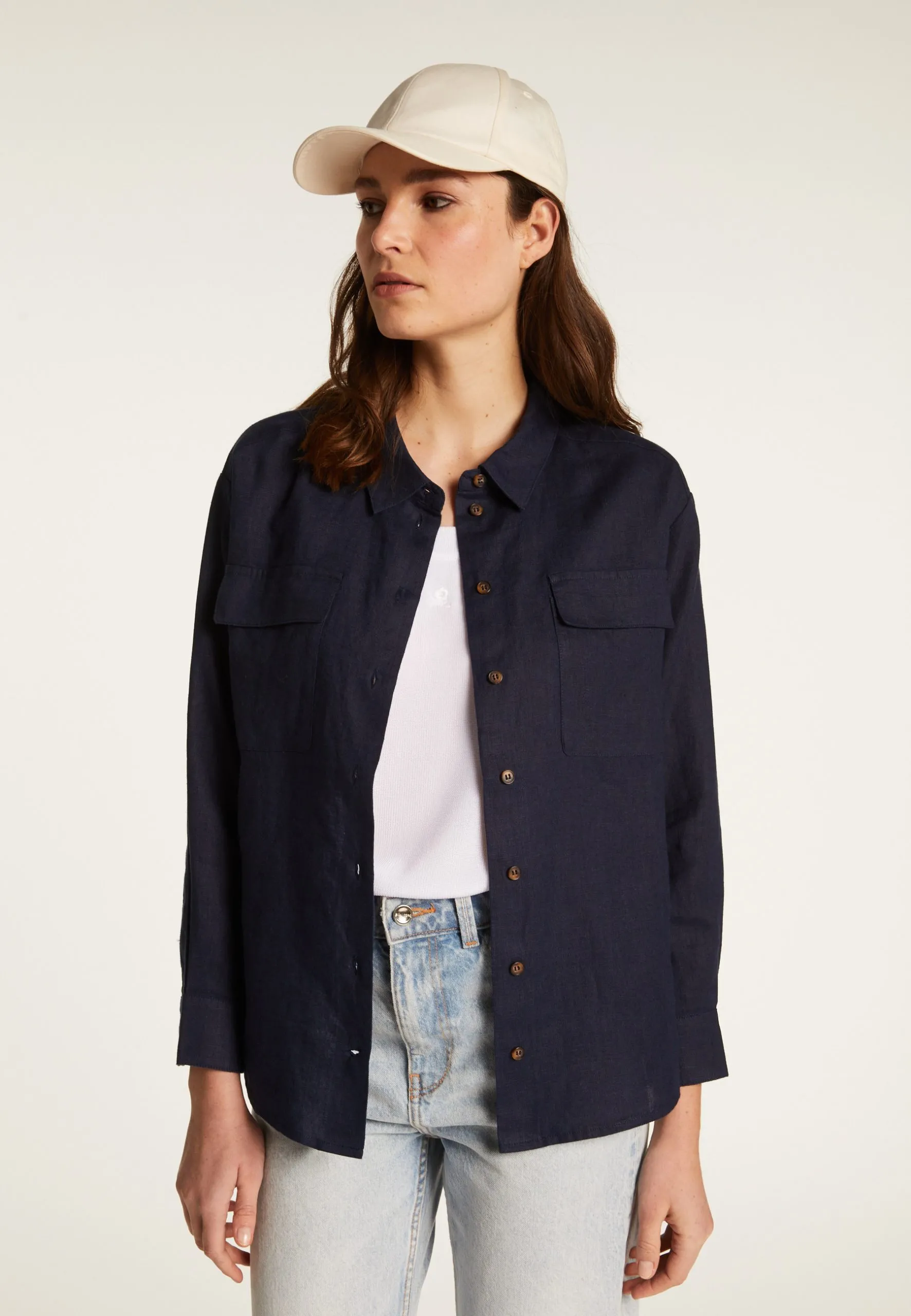 Chemise en lin Bleu TONYA