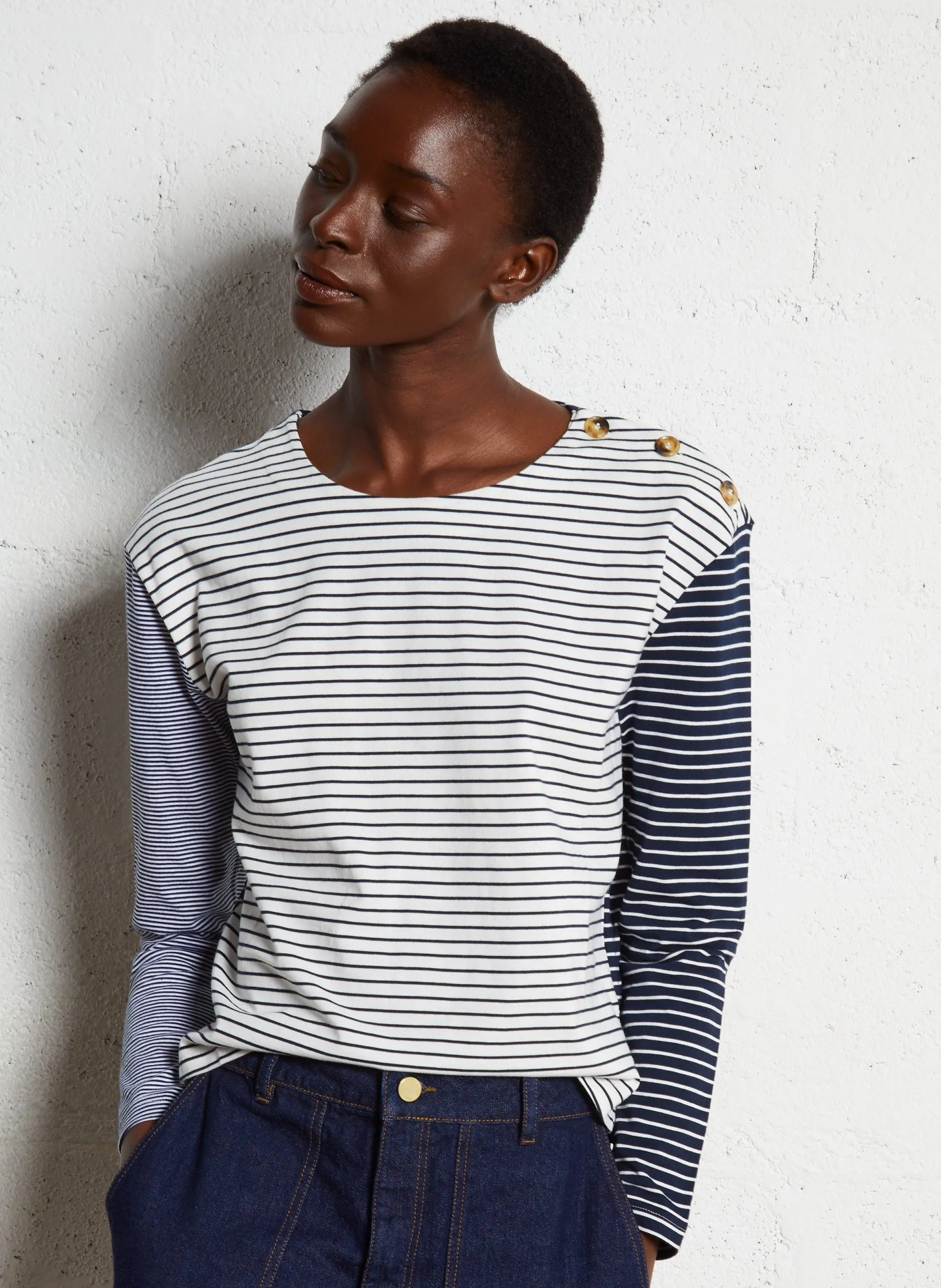 Tee-shirt droit en coton rayé Multicolore TALENSAC