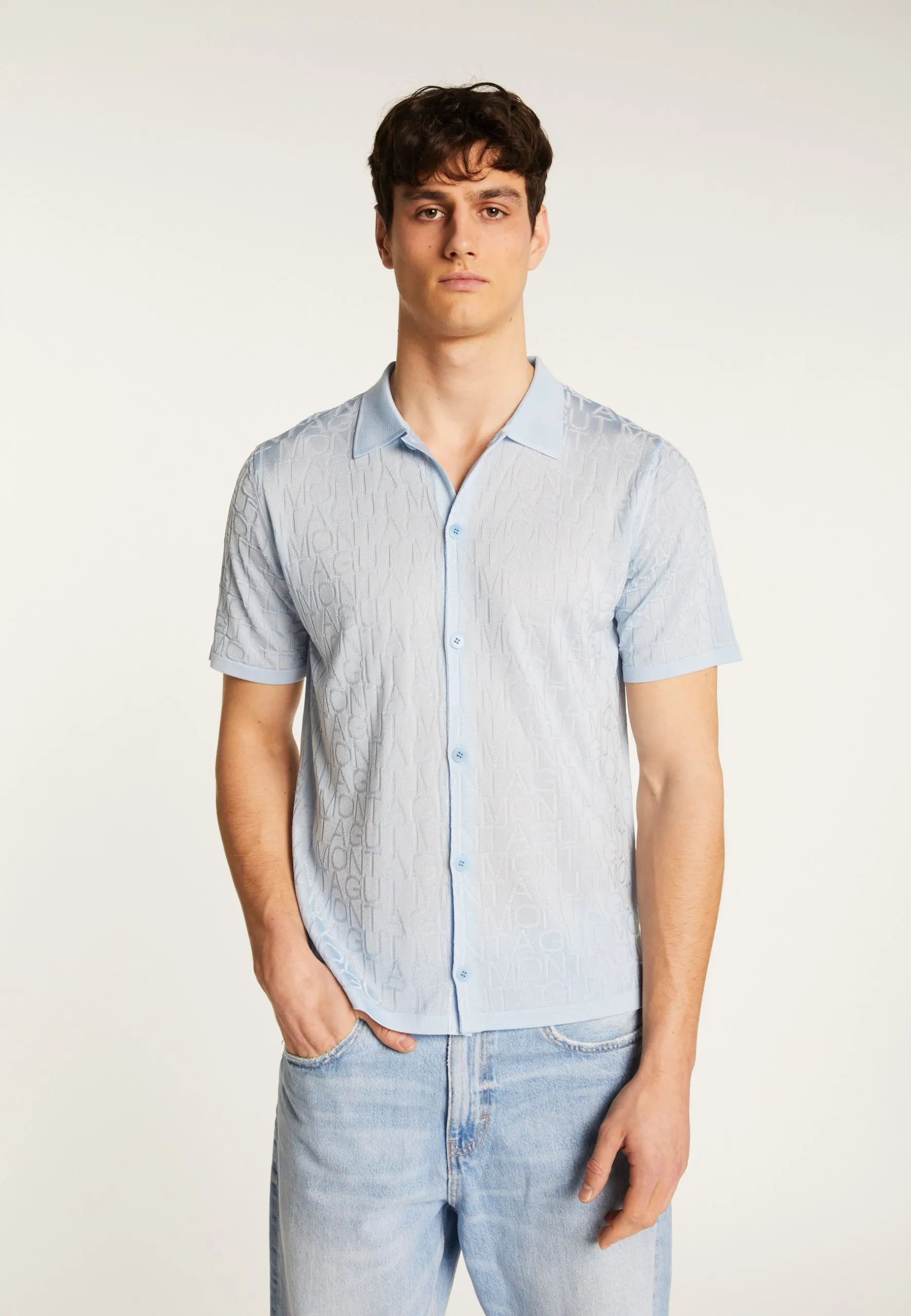 Polo en fil lumière Bleu MATTHEW