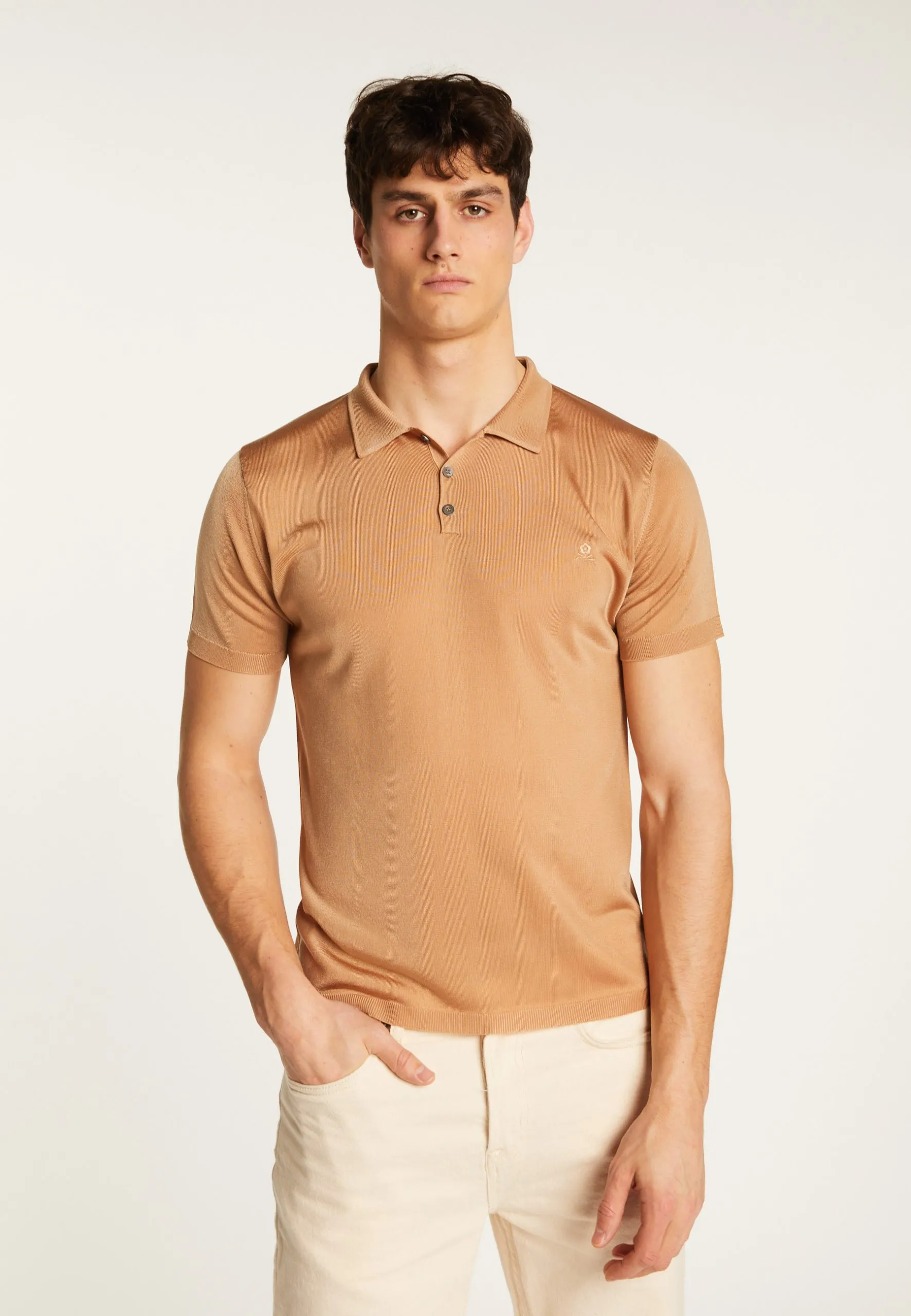 Polo en fil lumière Marron BABAR