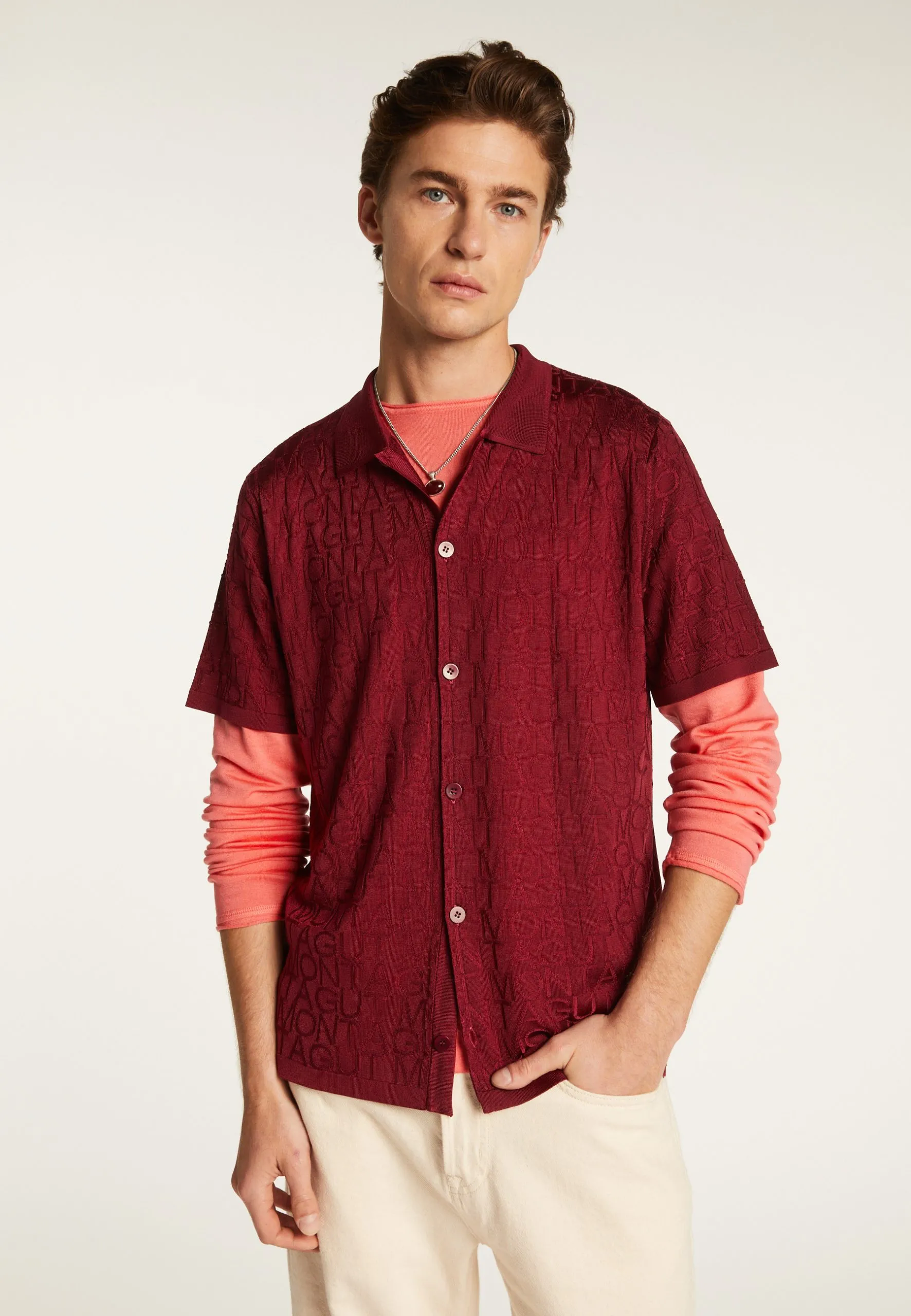 Polo en fil lumière Rouge MATTHEW