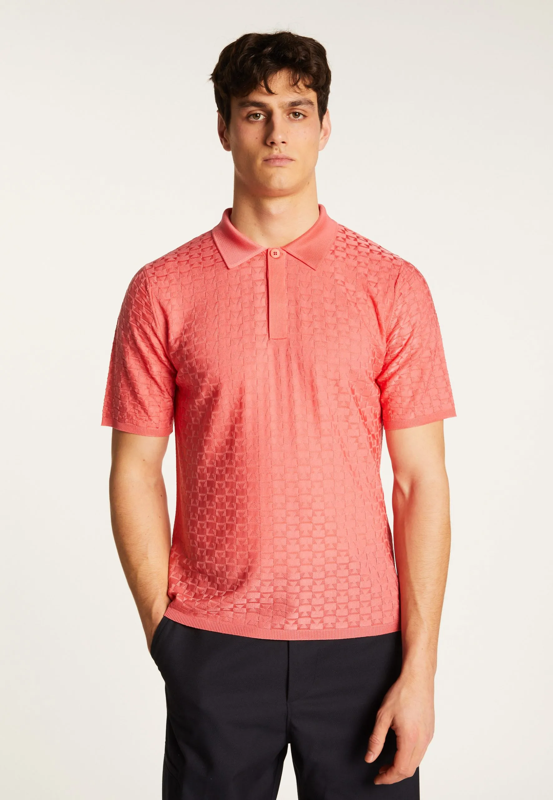 Polo en fil lumière Rose MATT