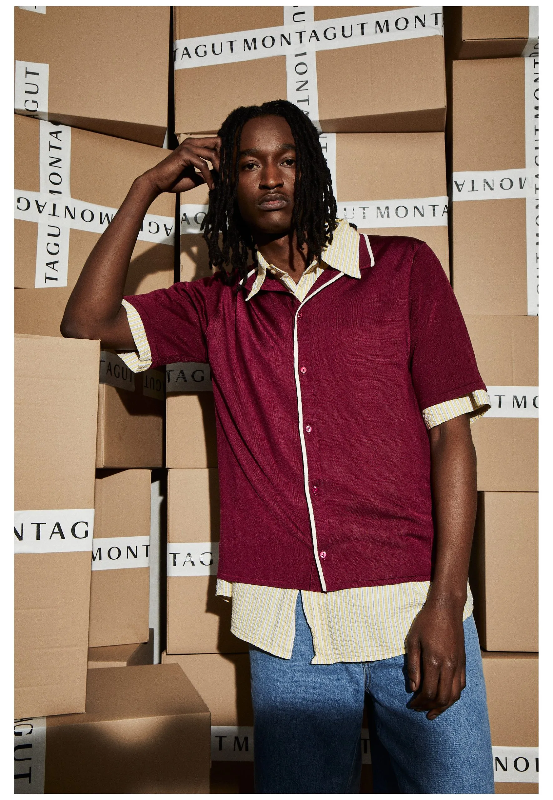 Chemise en fil lumière Rouge MEZZO