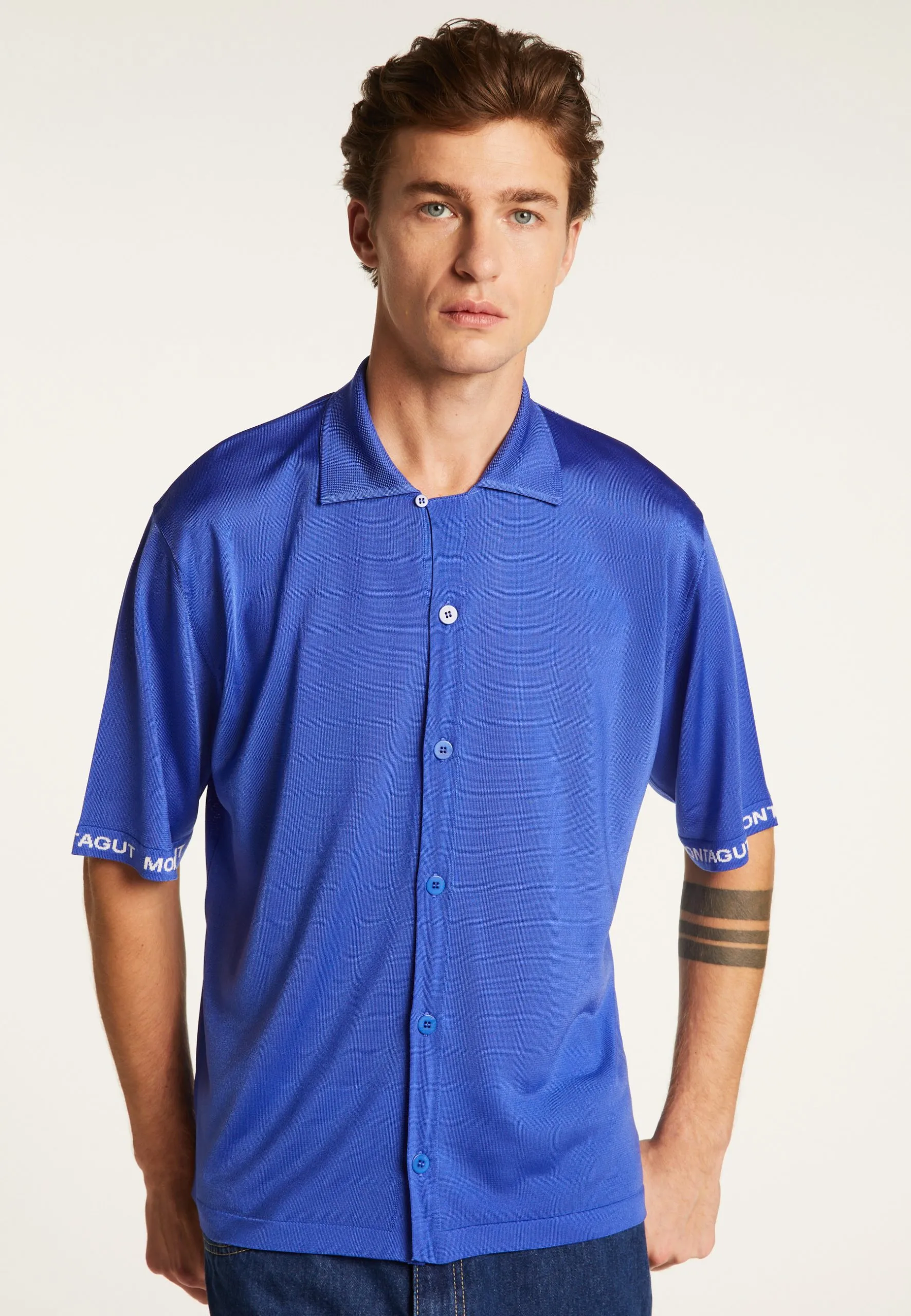 Chemise en fil lumière Bleu MAXENCE