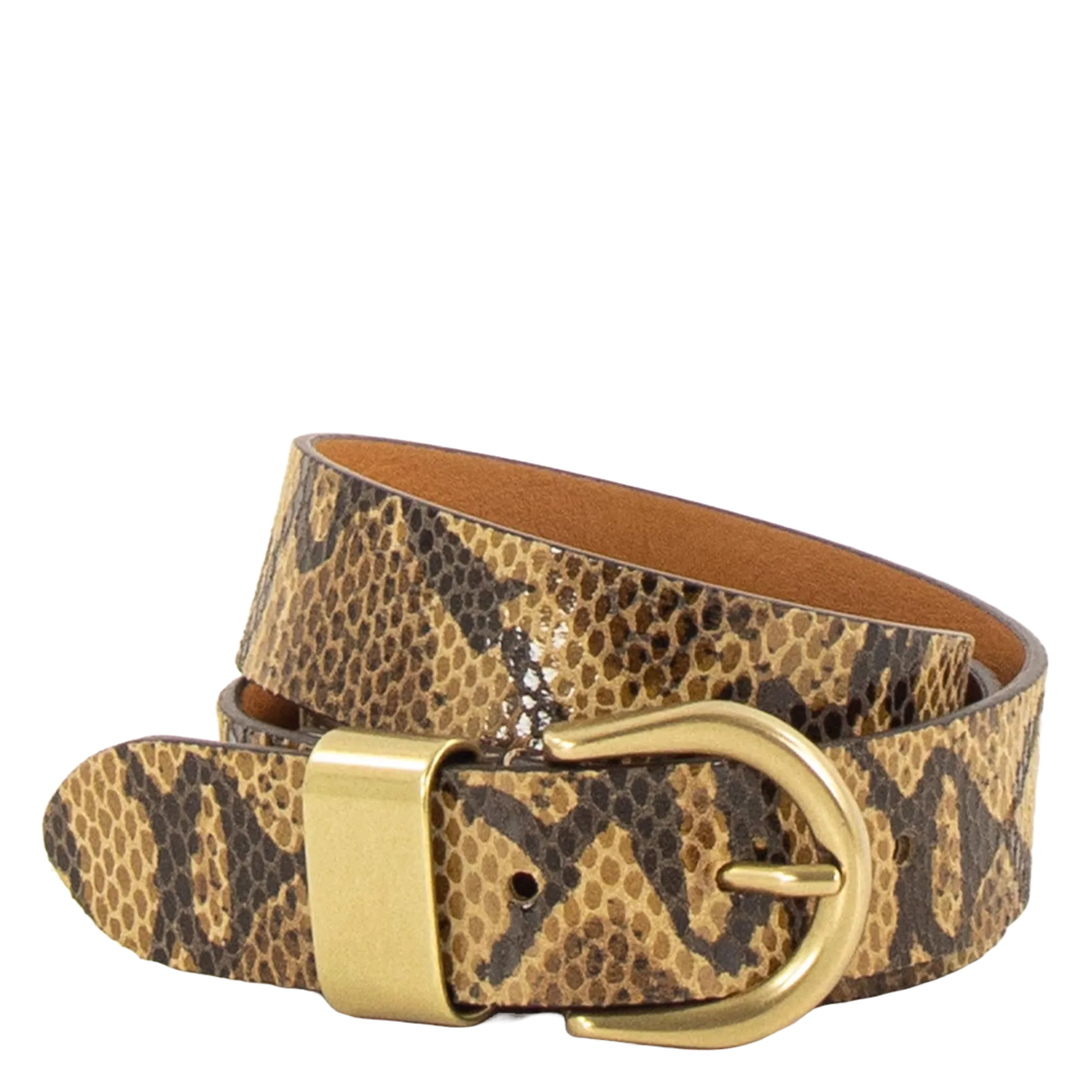 Ceinture en cuir Jaune MILOA E
