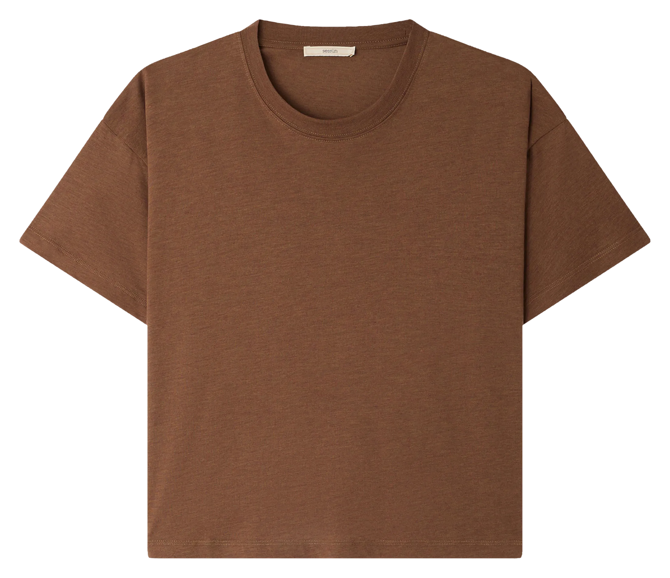 Tee-shirt oversize col rond Marron TOO