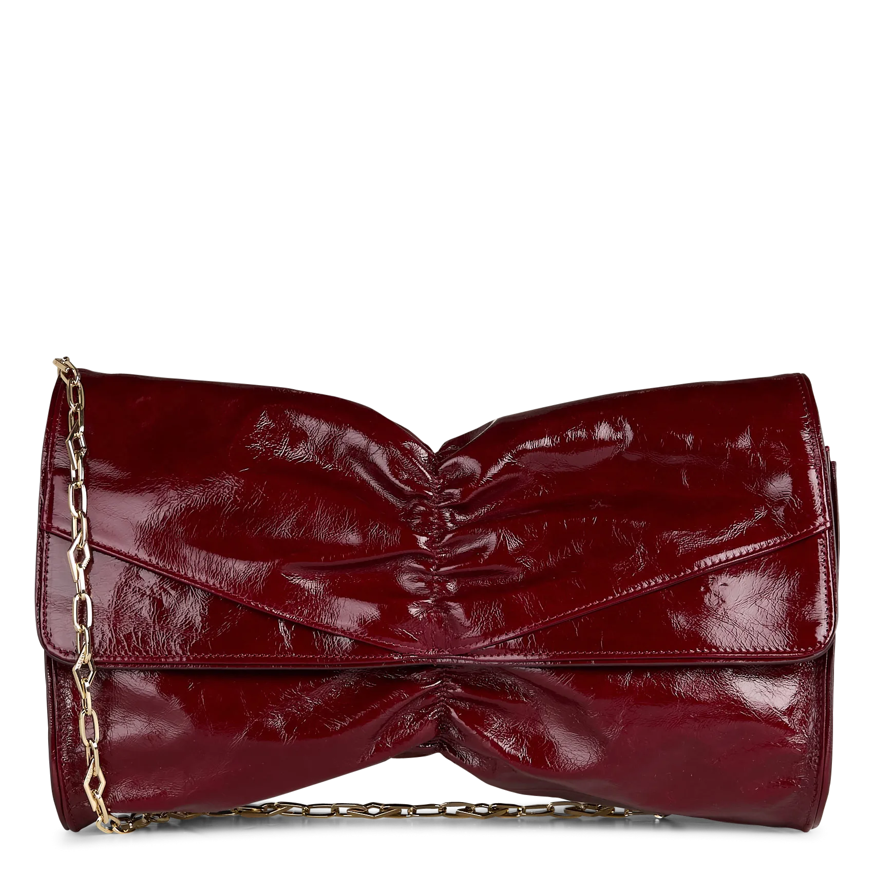 Pochette nœud vernie en cuir Rouge STEVIE M