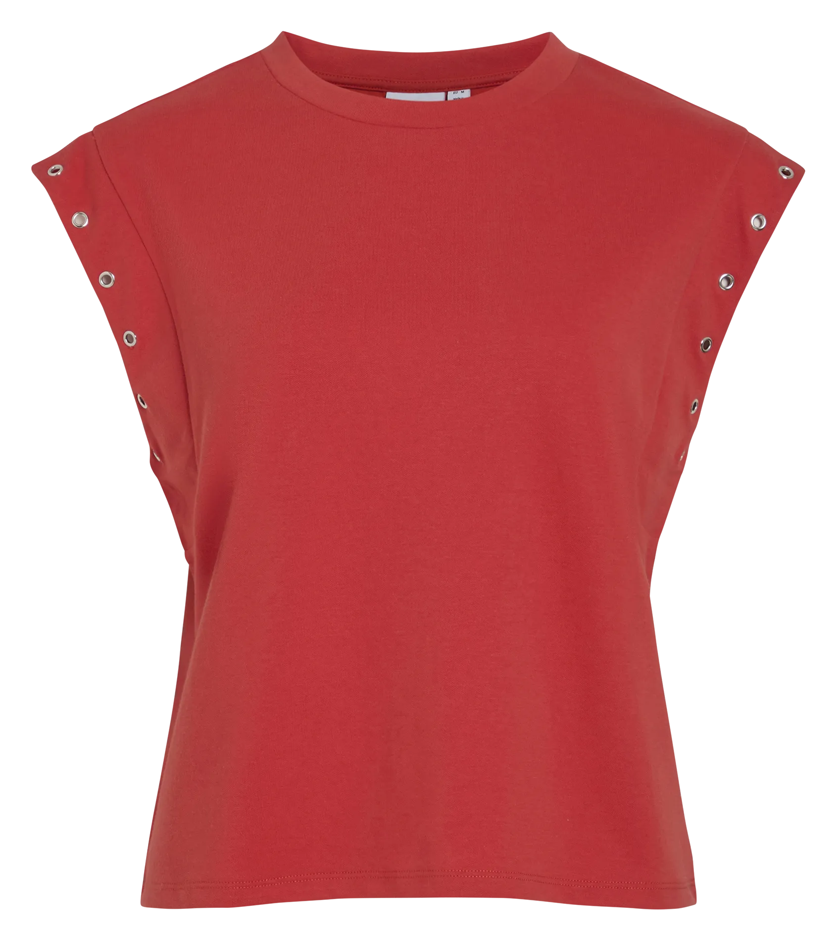 Top droit en fibres recyclées mélangées Rouge EYELETTI