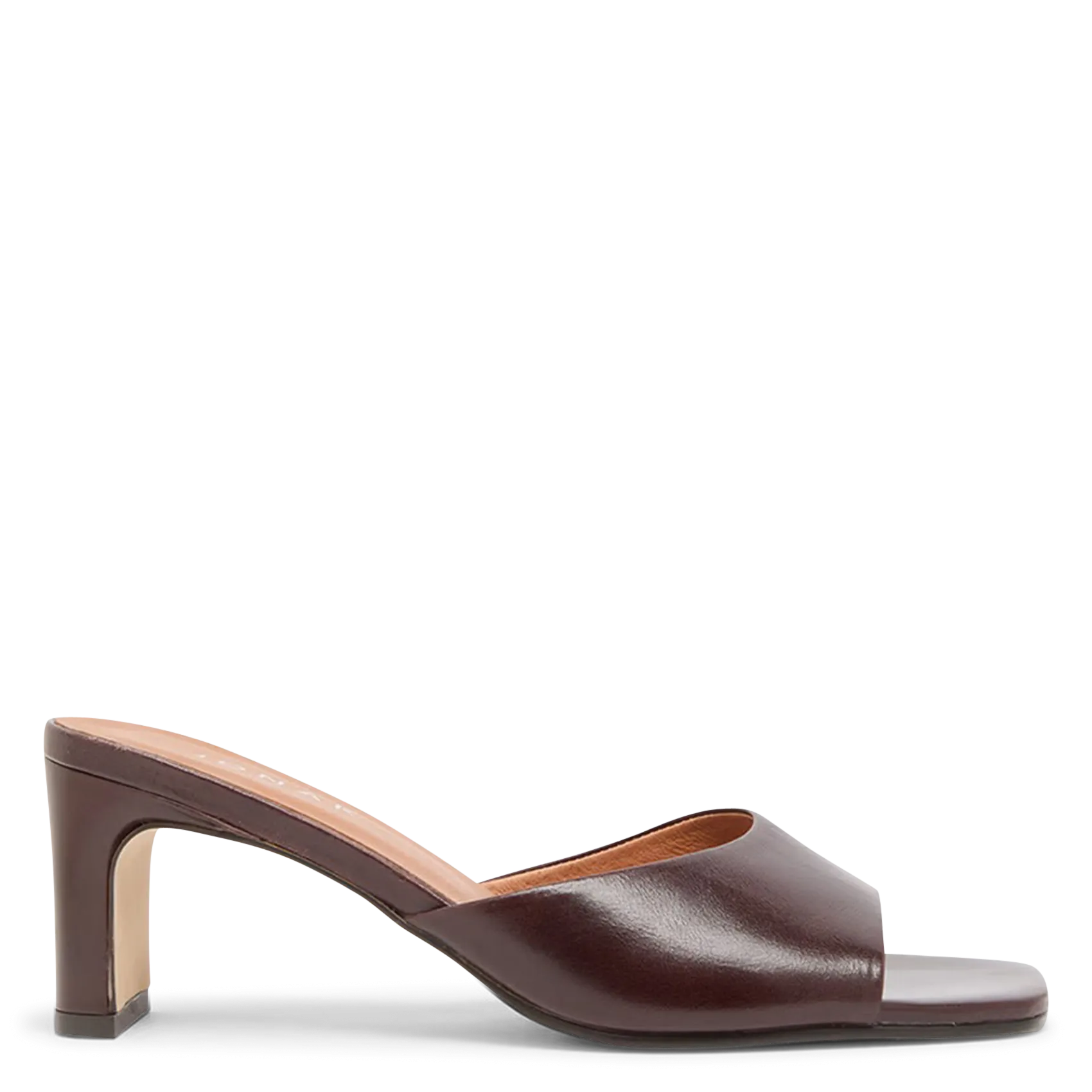 Mules à talon en cuir Marron DERIVE